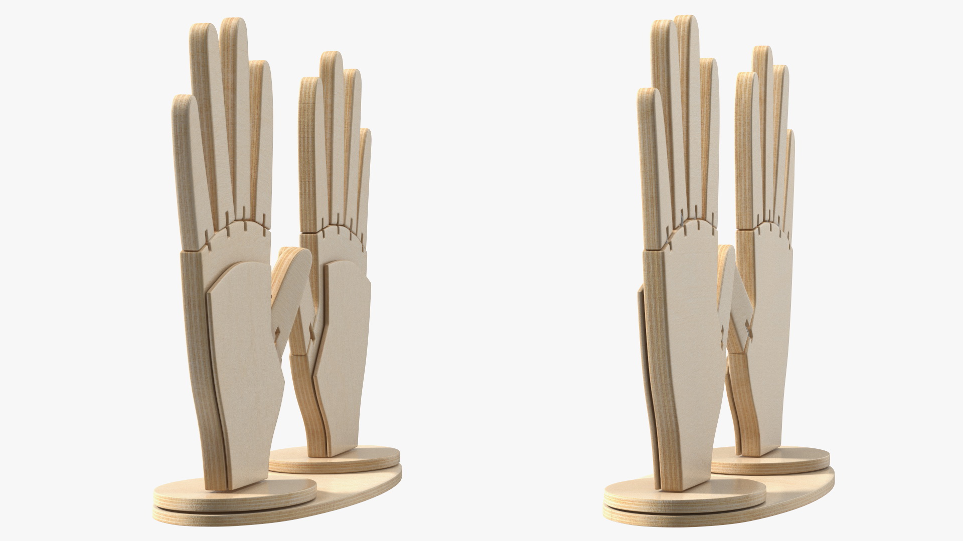 3D Hands Made Of Wood model