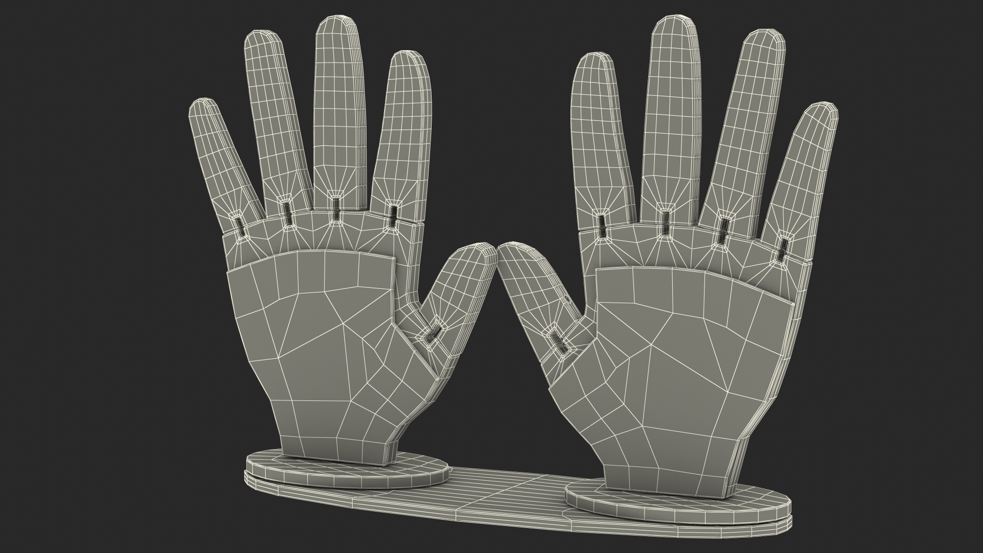 3D Hands Made Of Wood model