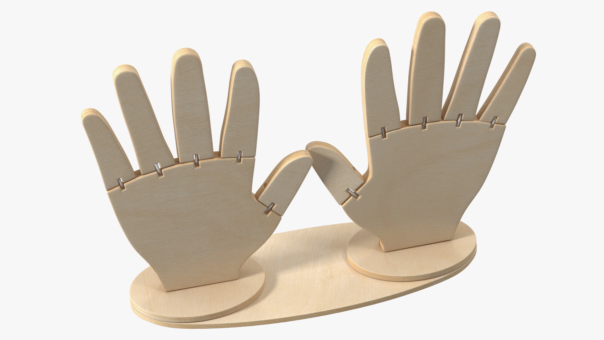 3D Hands Made Of Wood model