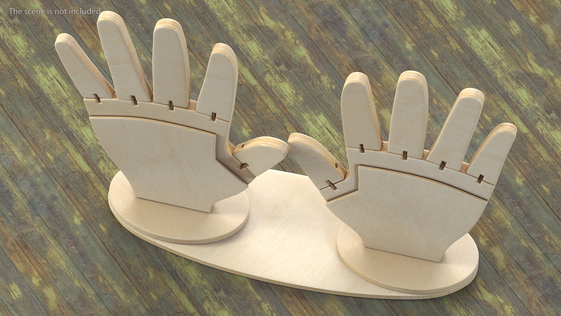 3D Hands Made Of Wood model