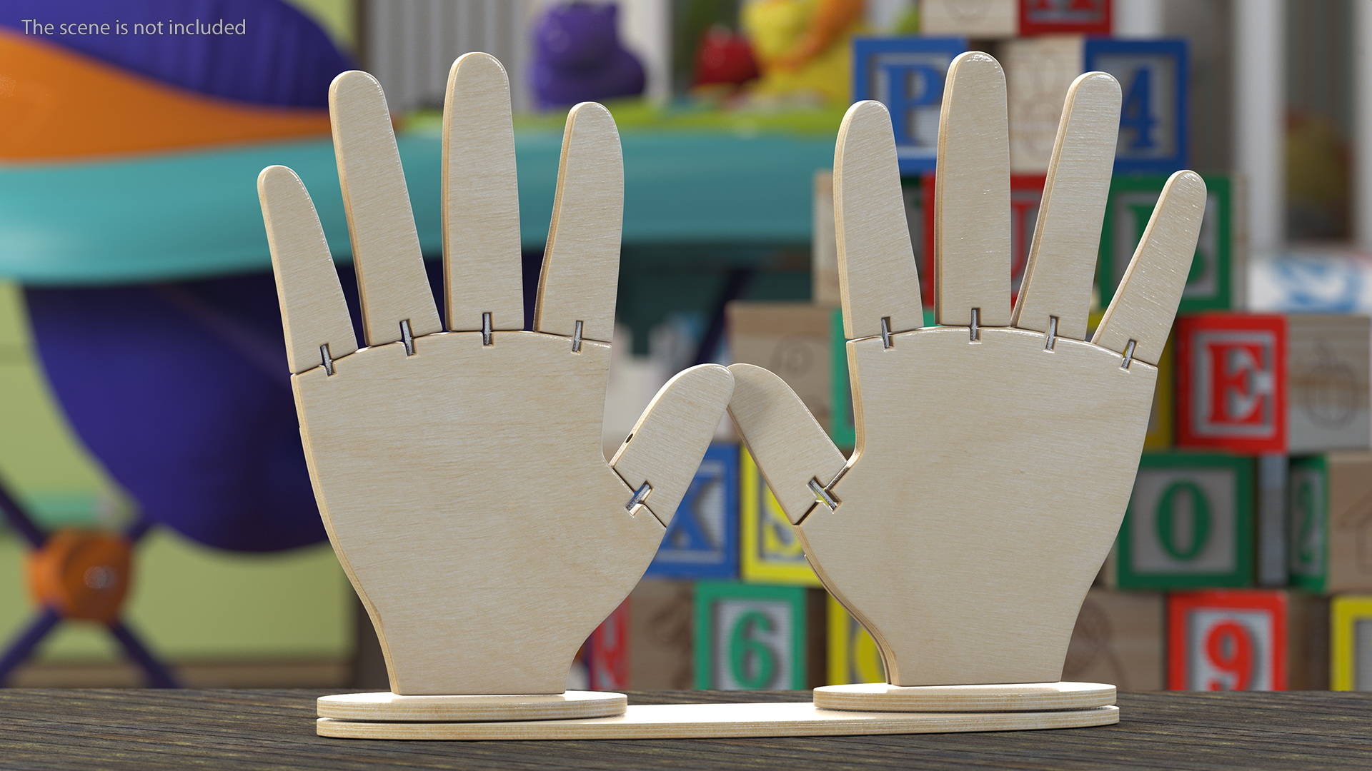 3D Hands Made Of Wood model