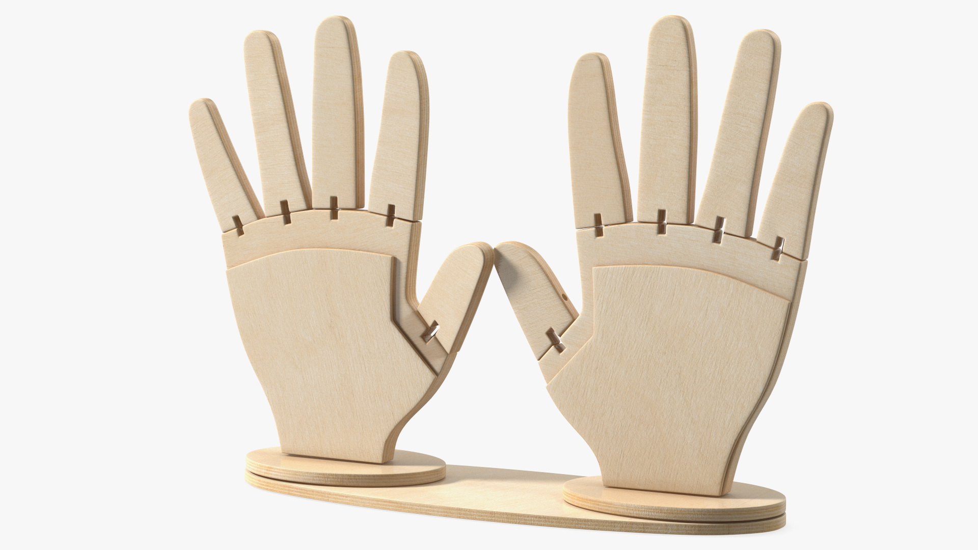 3D Hands Made Of Wood model