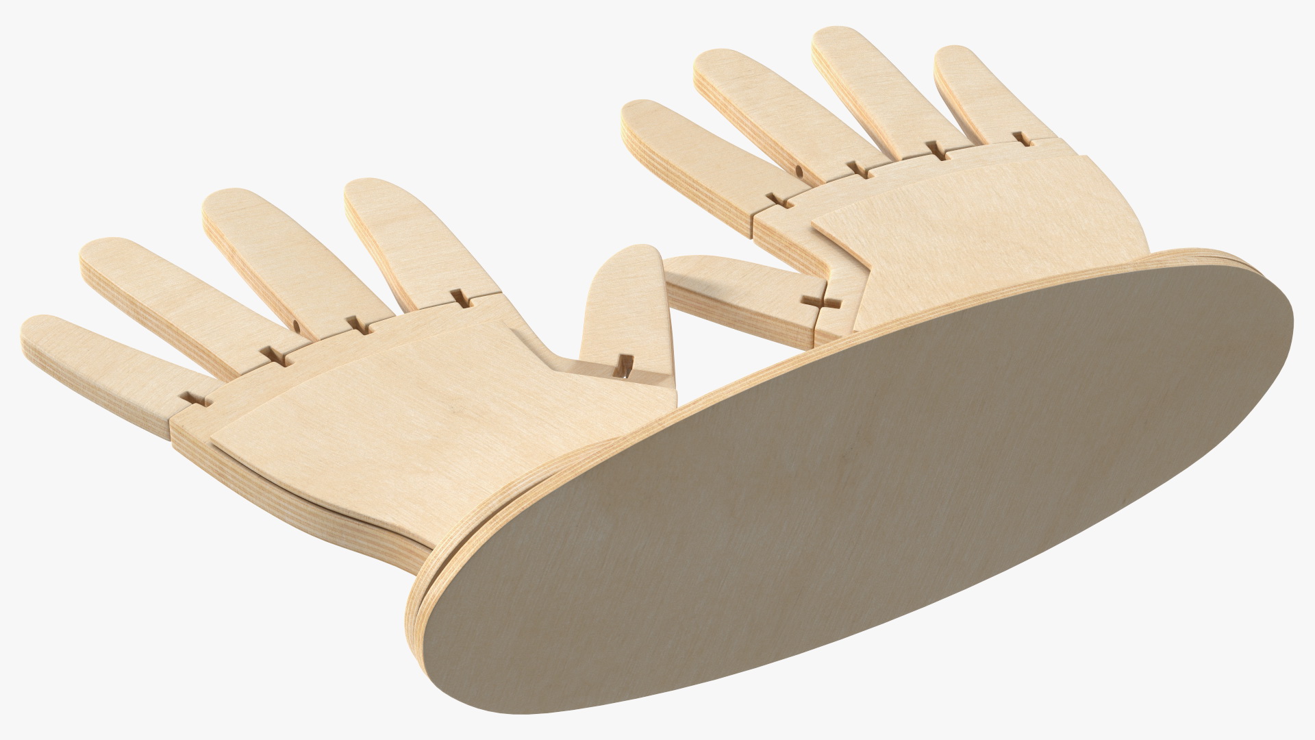 3D Hands Made Of Wood model