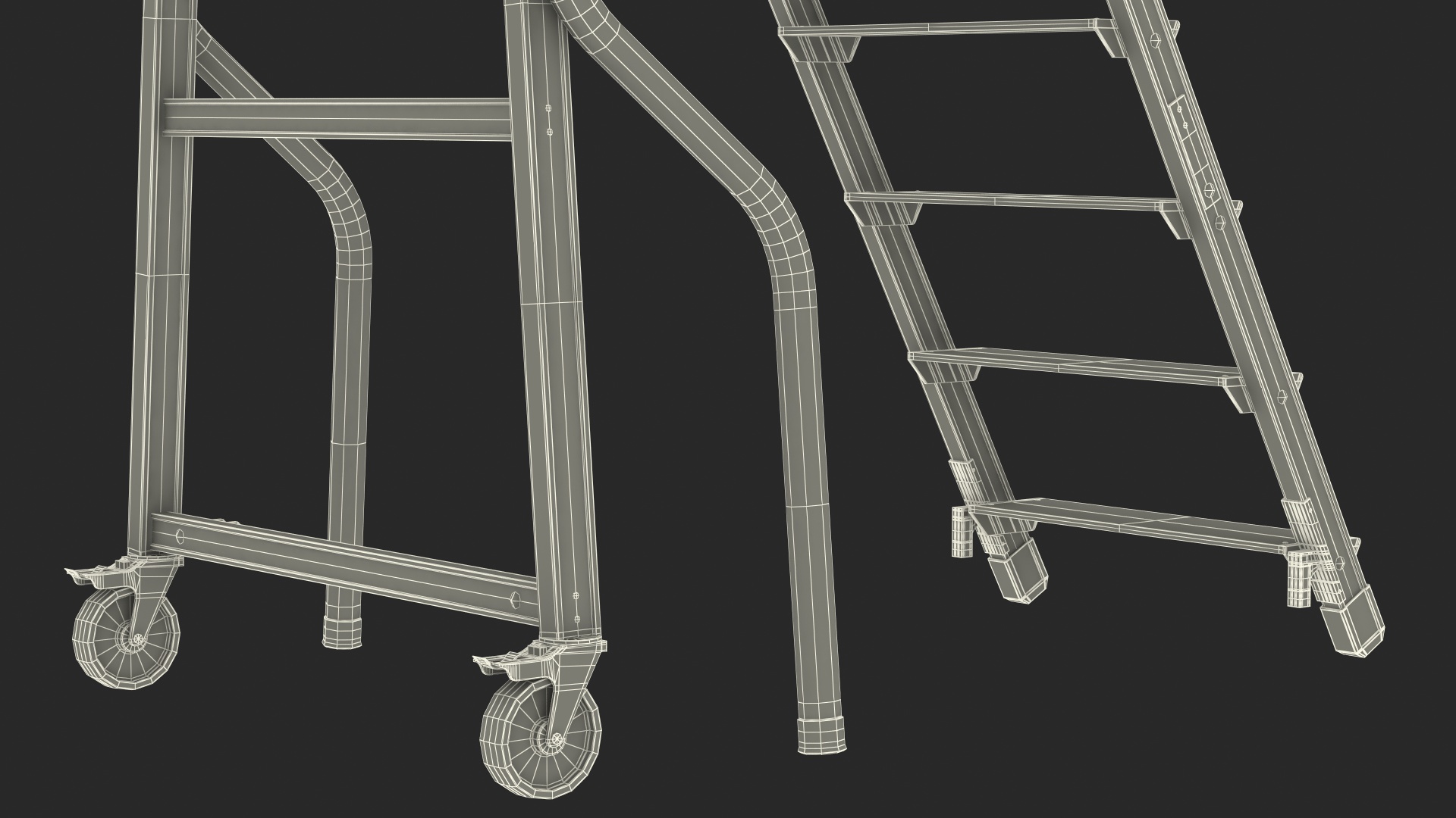 3D model Aluminium Platform Ladder