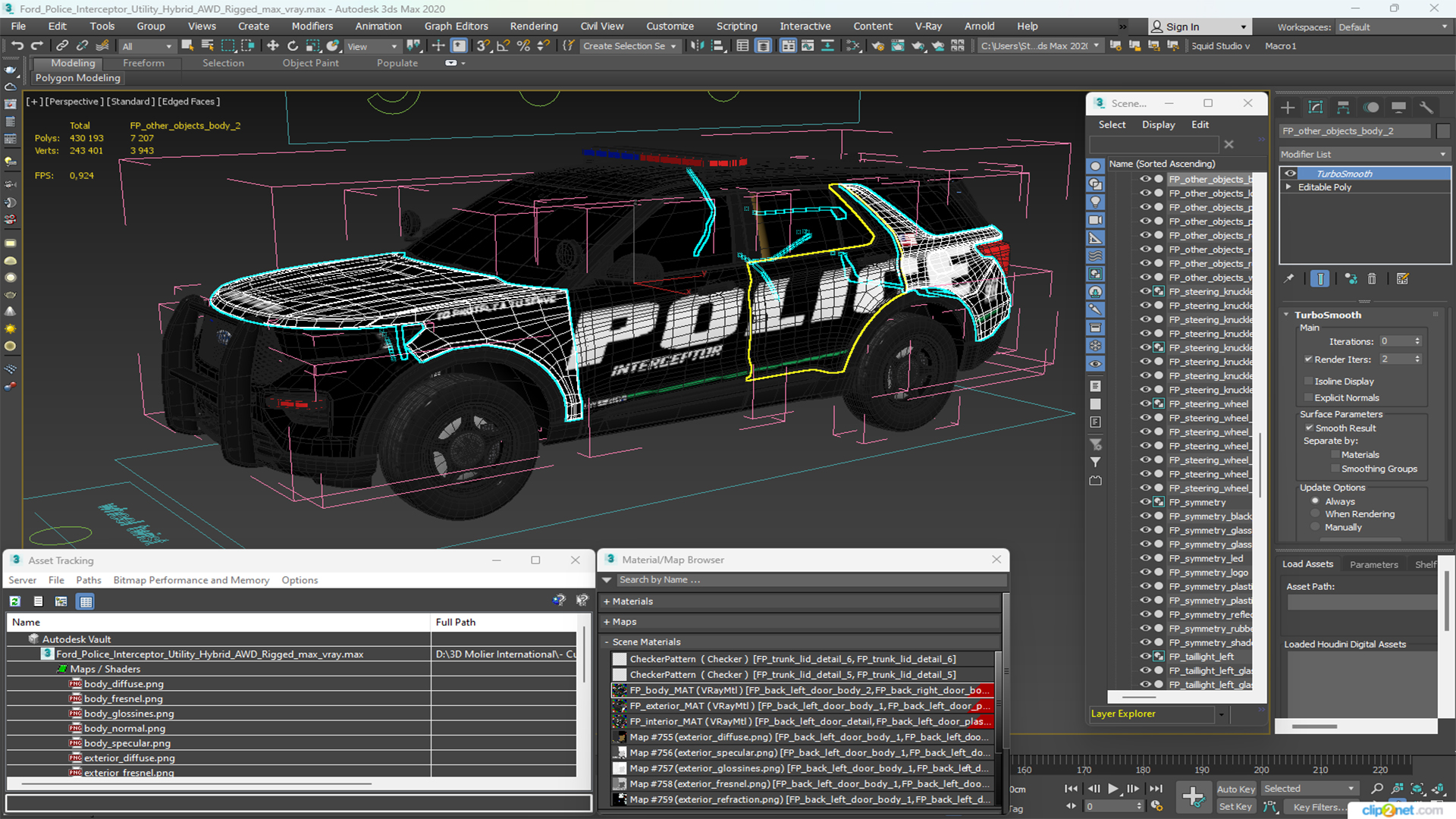 Ford Police Interceptor Utility Hybrid AWD Rigged 3D model