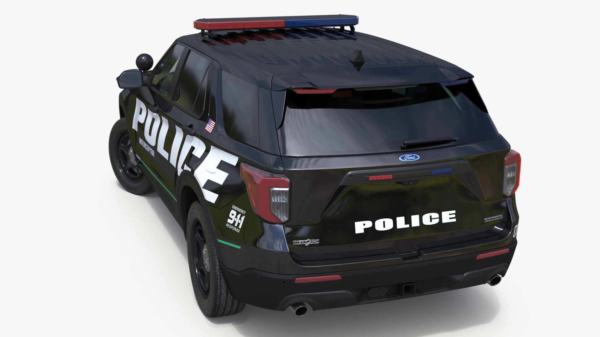 Ford Police Interceptor Utility Hybrid AWD Rigged 3D model