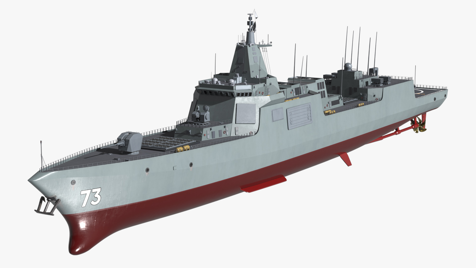 Modern Naval Destroyer Ship 3D