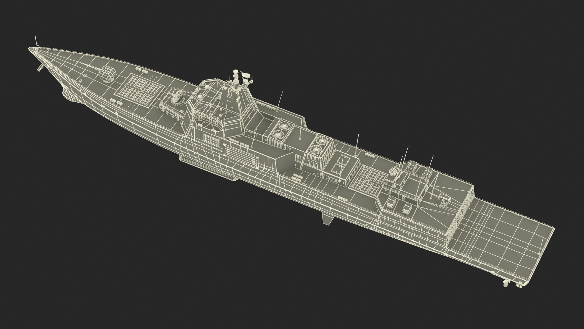 Modern Naval Destroyer Ship 3D