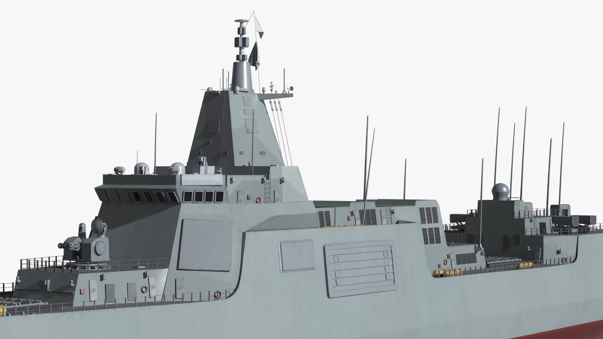 Modern Naval Destroyer Ship 3D