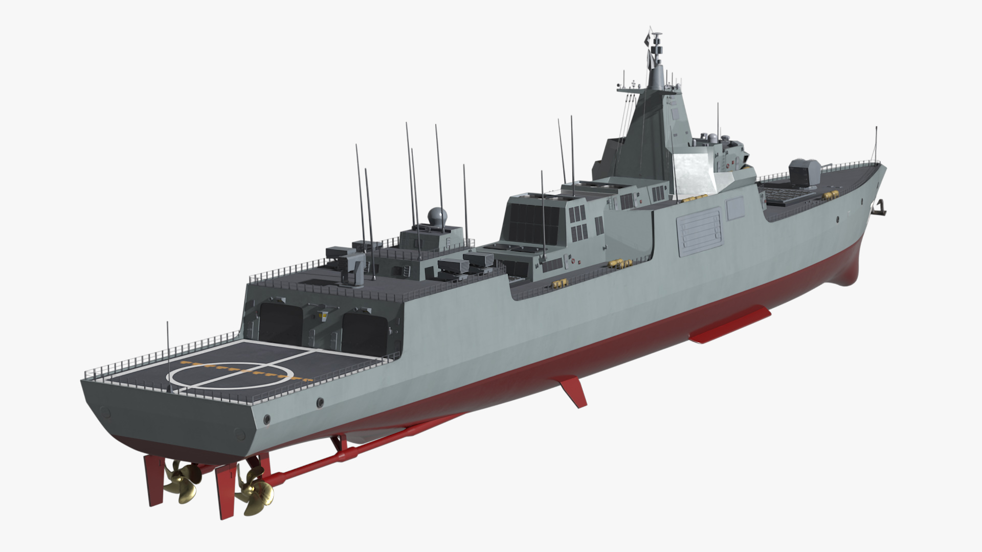 Modern Naval Destroyer Ship 3D