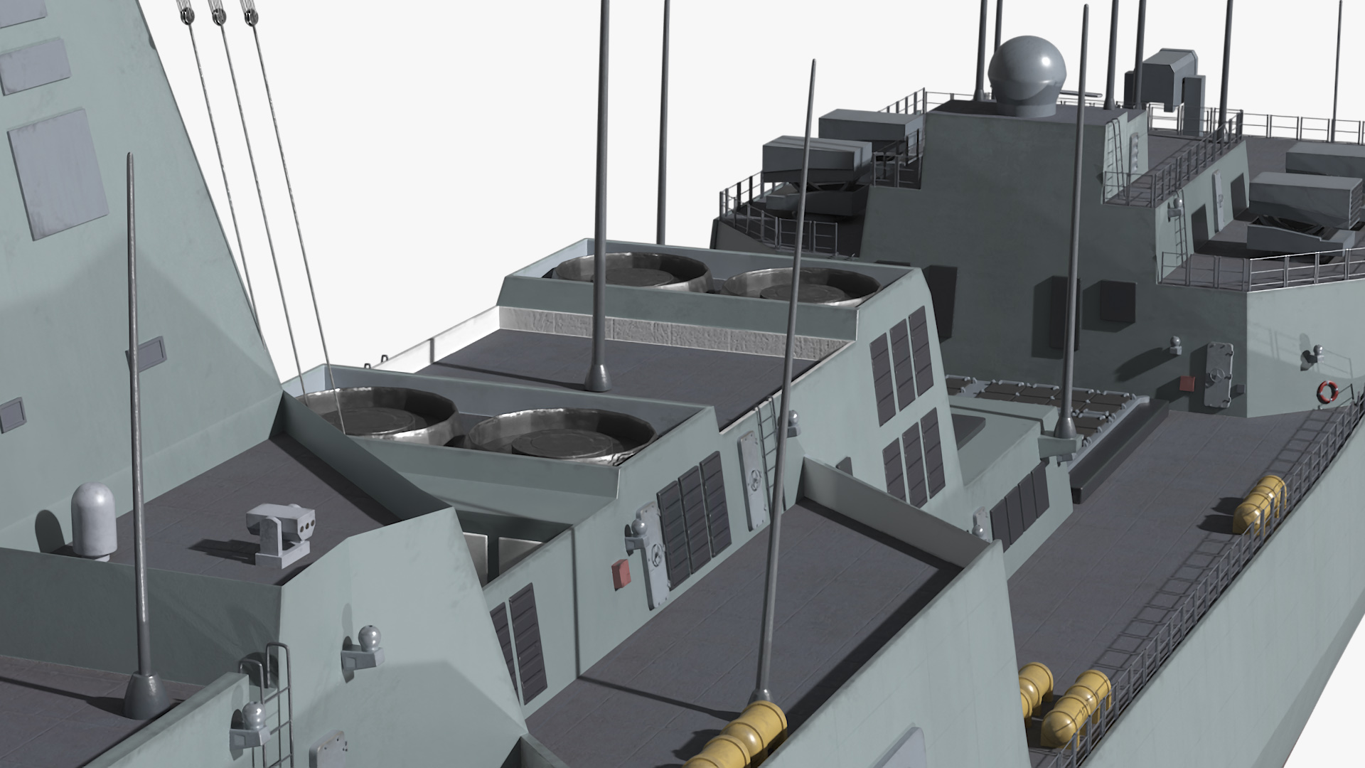 Modern Naval Destroyer Ship 3D