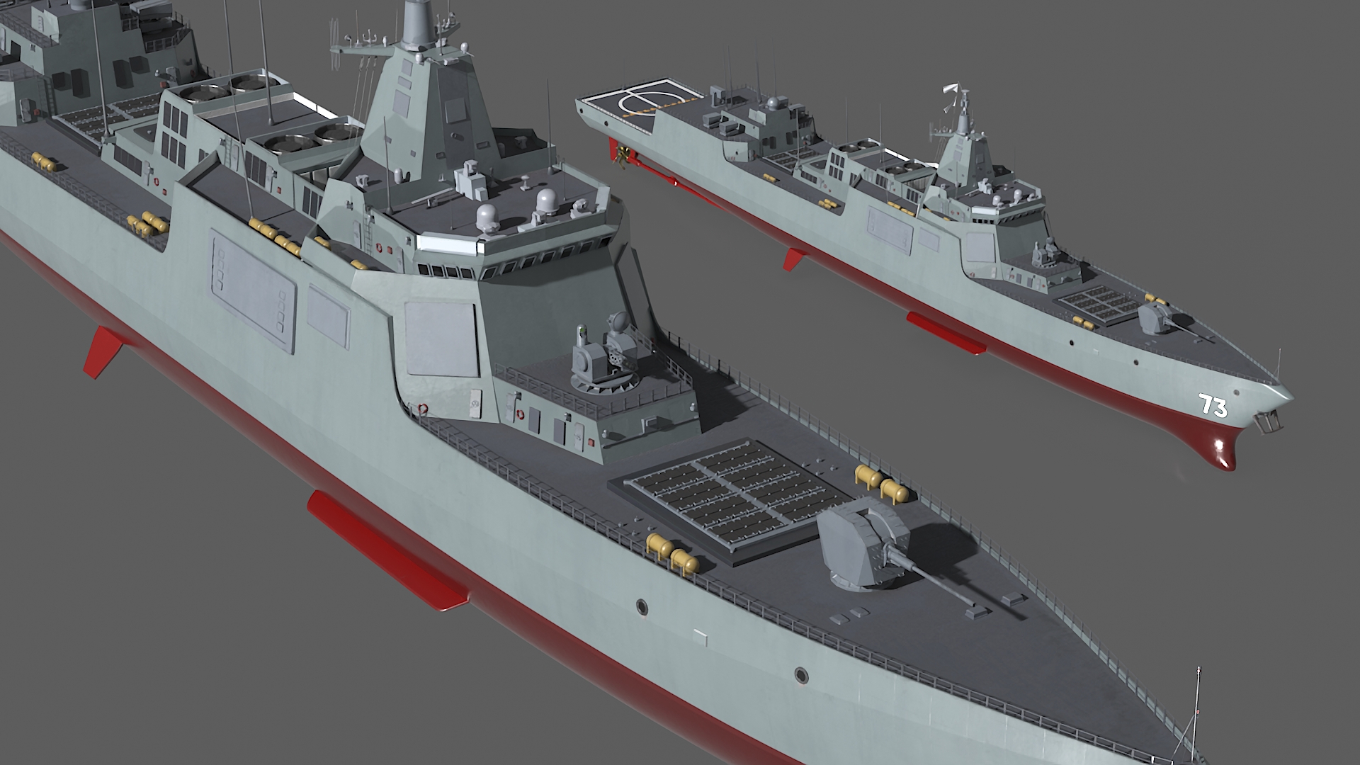 Modern Naval Destroyer Ship 3D