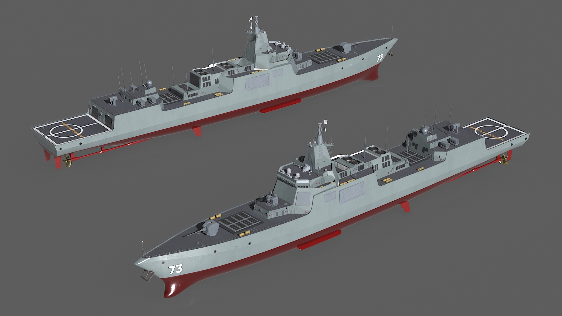 Modern Naval Destroyer Ship 3D