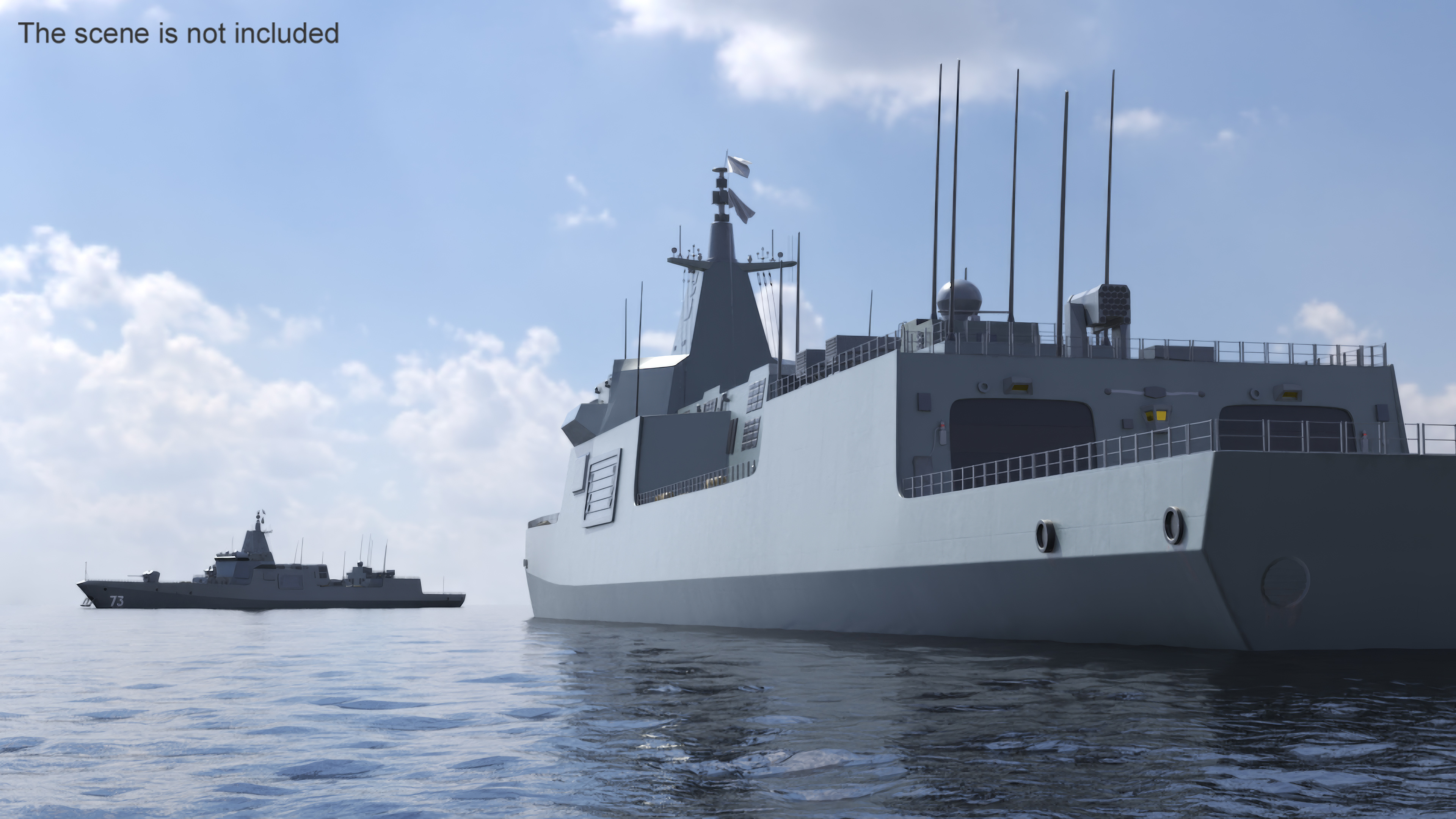 Modern Naval Destroyer Ship 3D