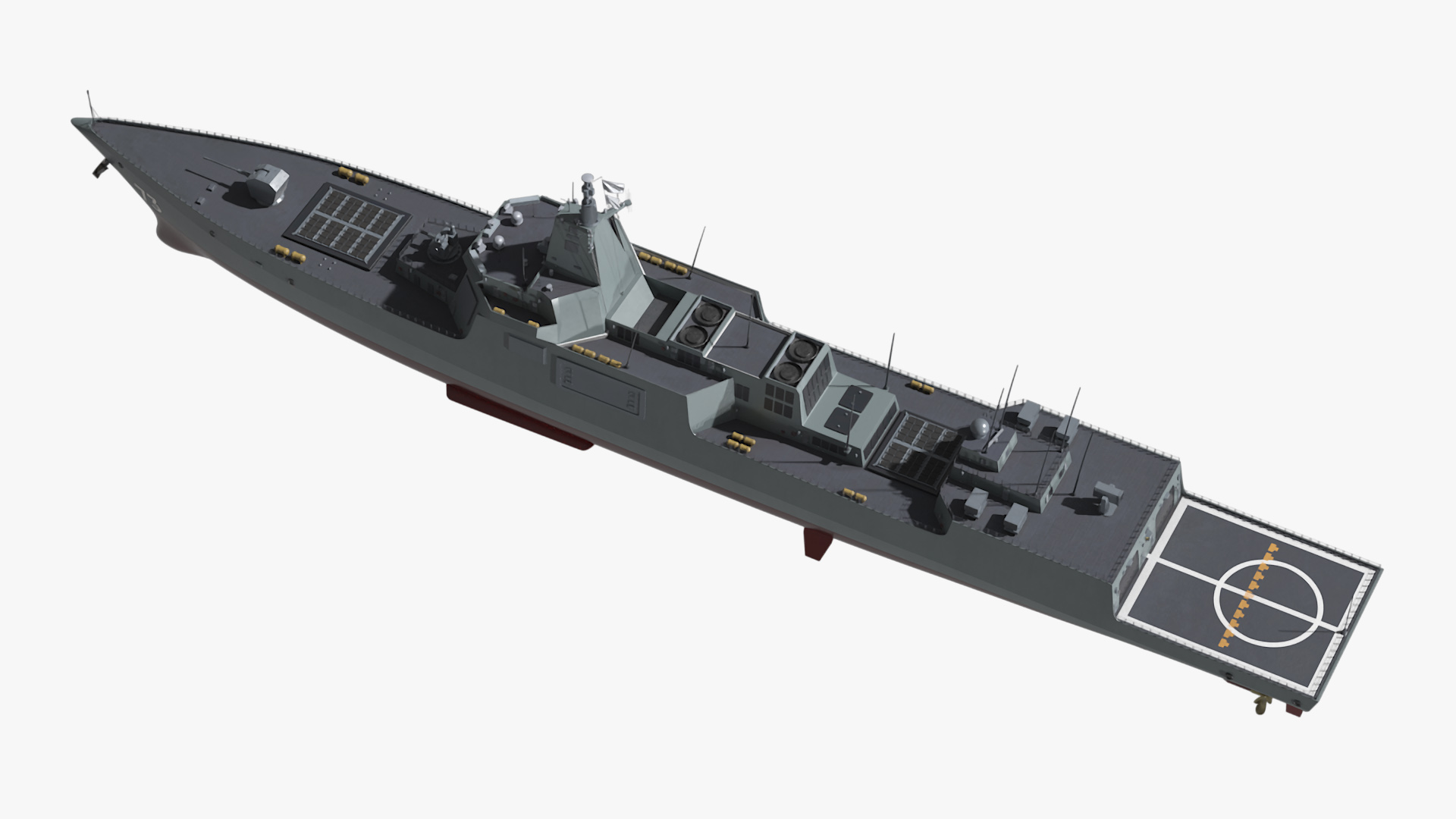 Modern Naval Destroyer Ship 3D