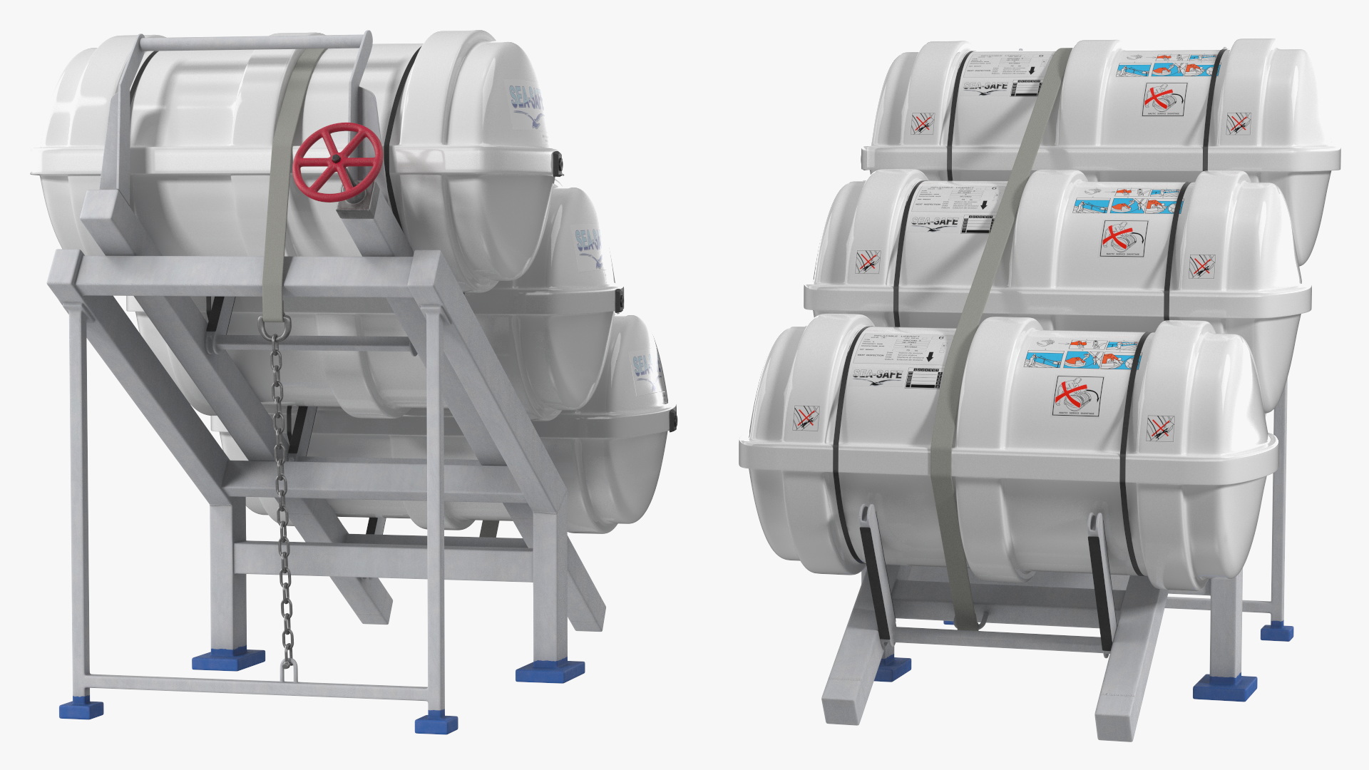 Life Raft Storage Rack 3D