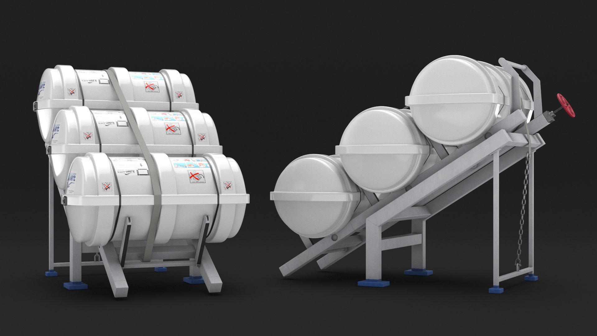 Life Raft Storage Rack 3D