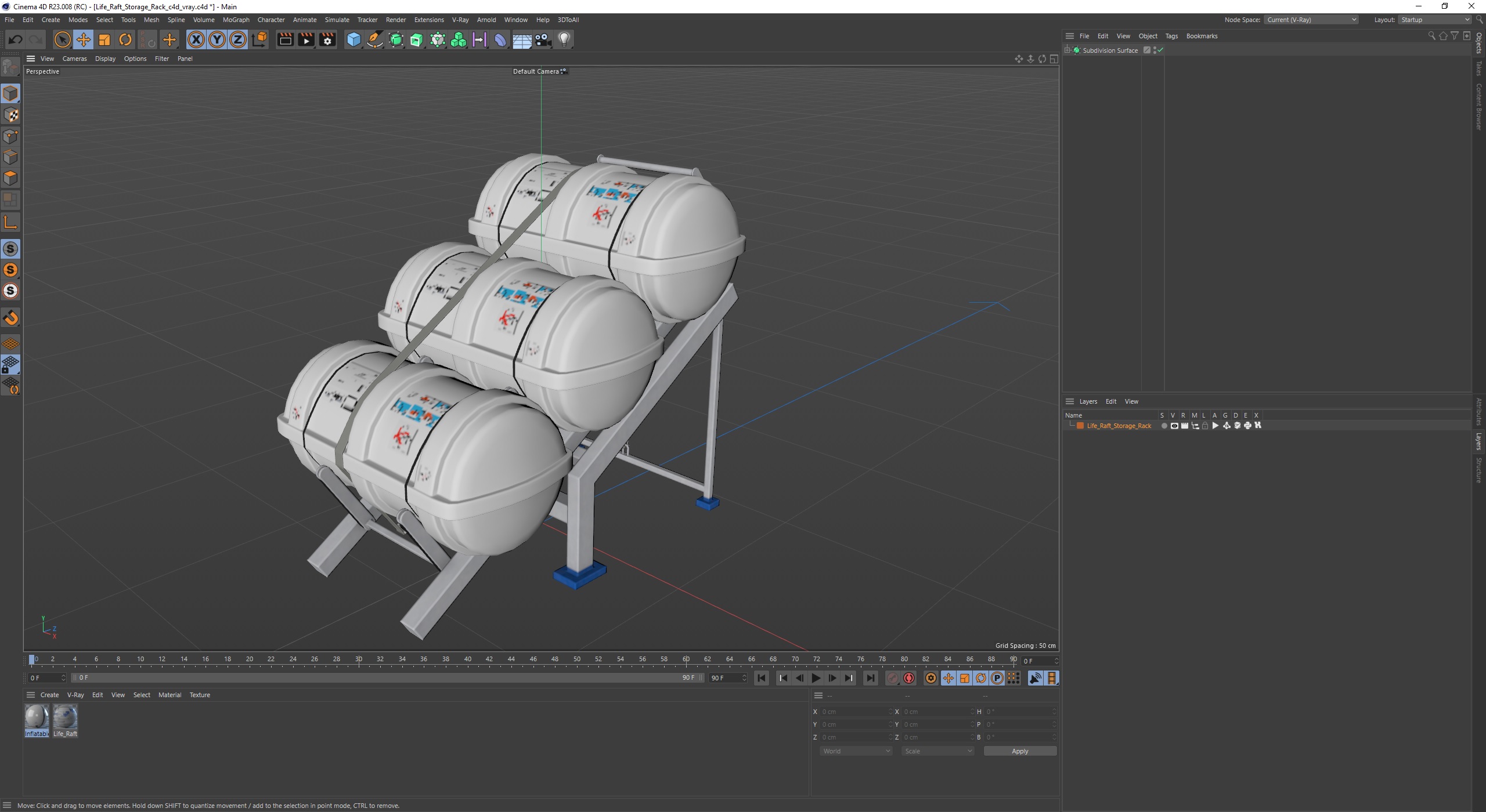 Life Raft Storage Rack 3D