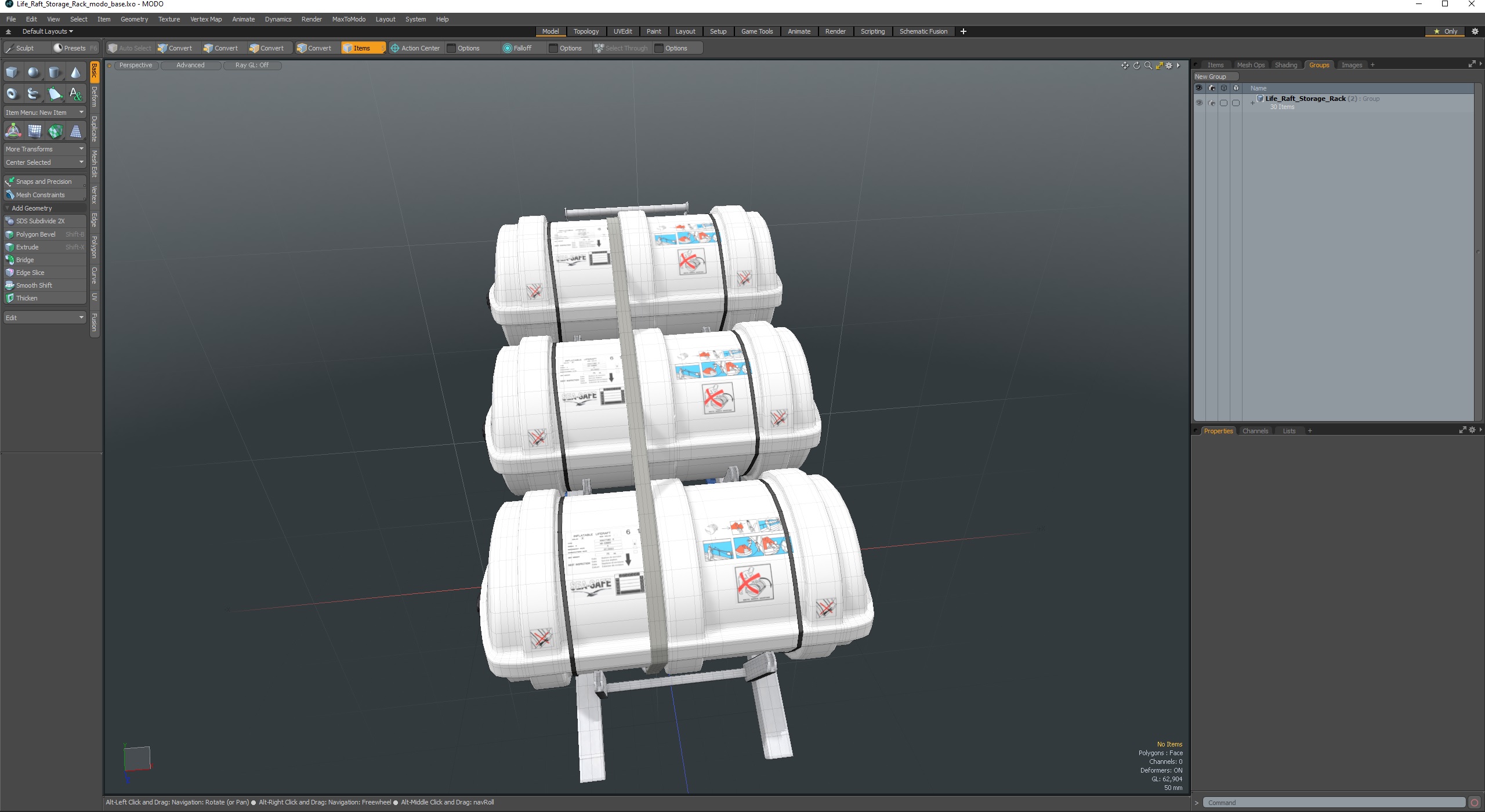 Life Raft Storage Rack 3D