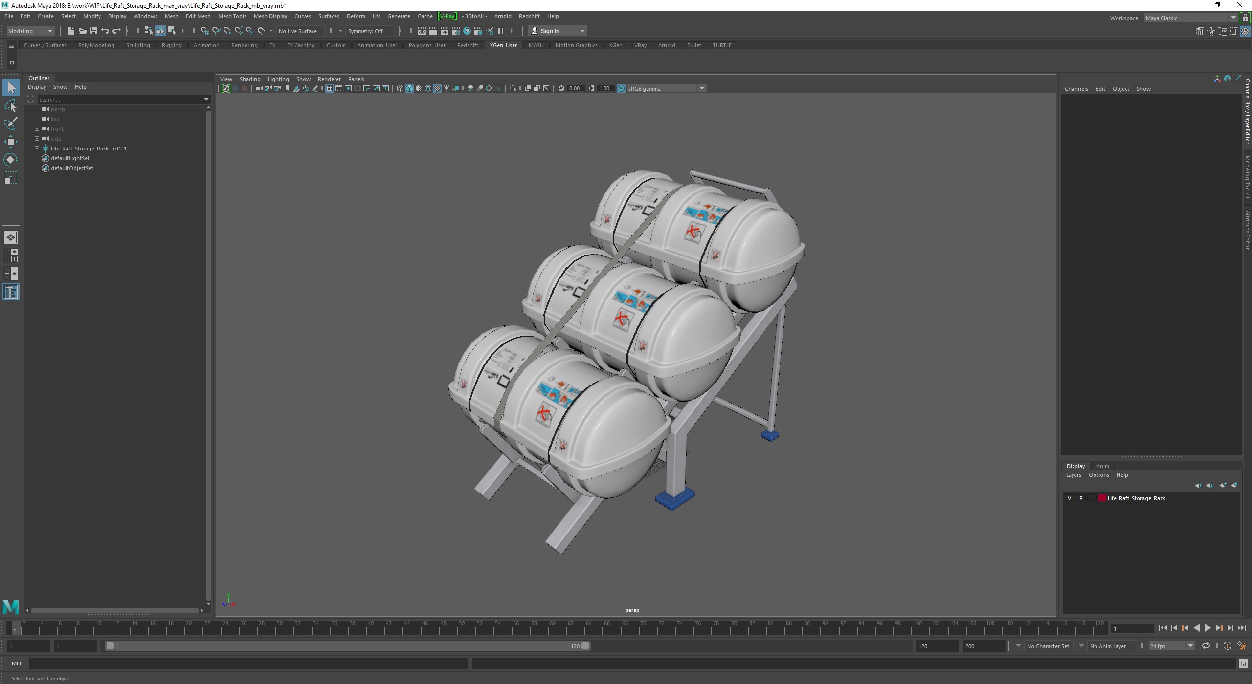 Life Raft Storage Rack 3D