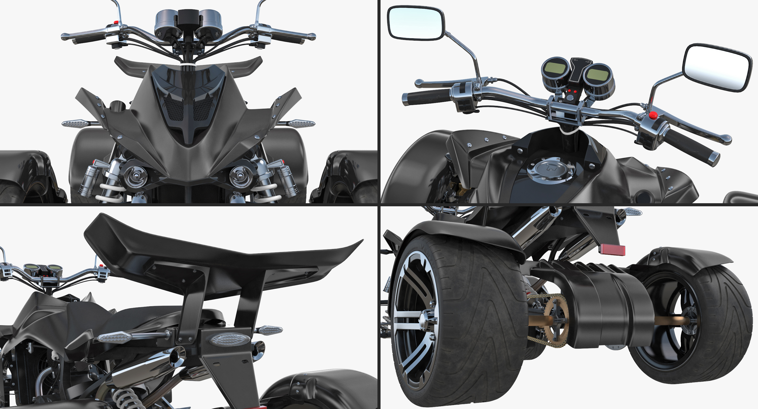 3D Racing Quad Bike Generic Rigged