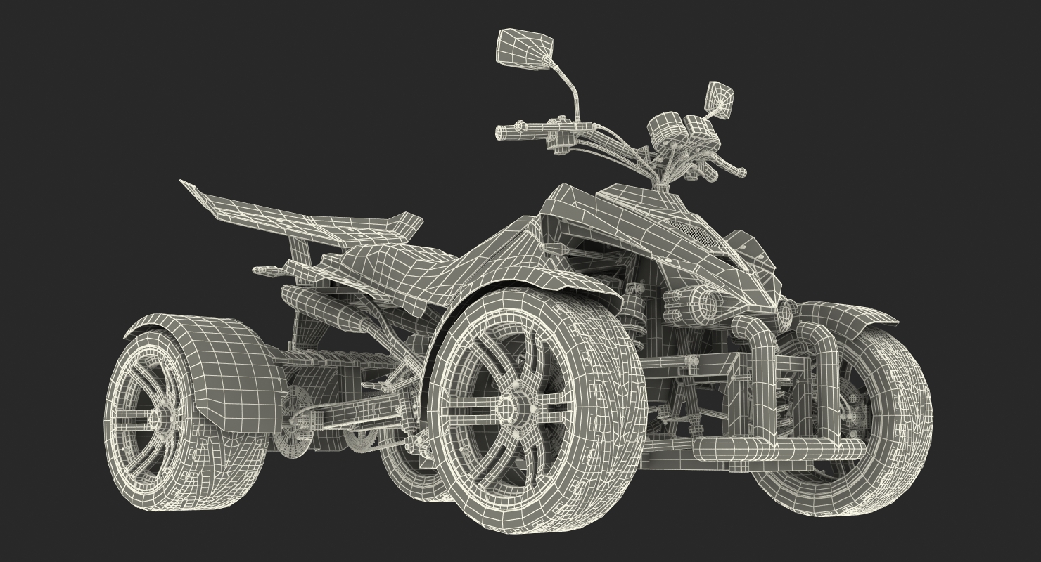 3D Racing Quad Bike Generic Rigged