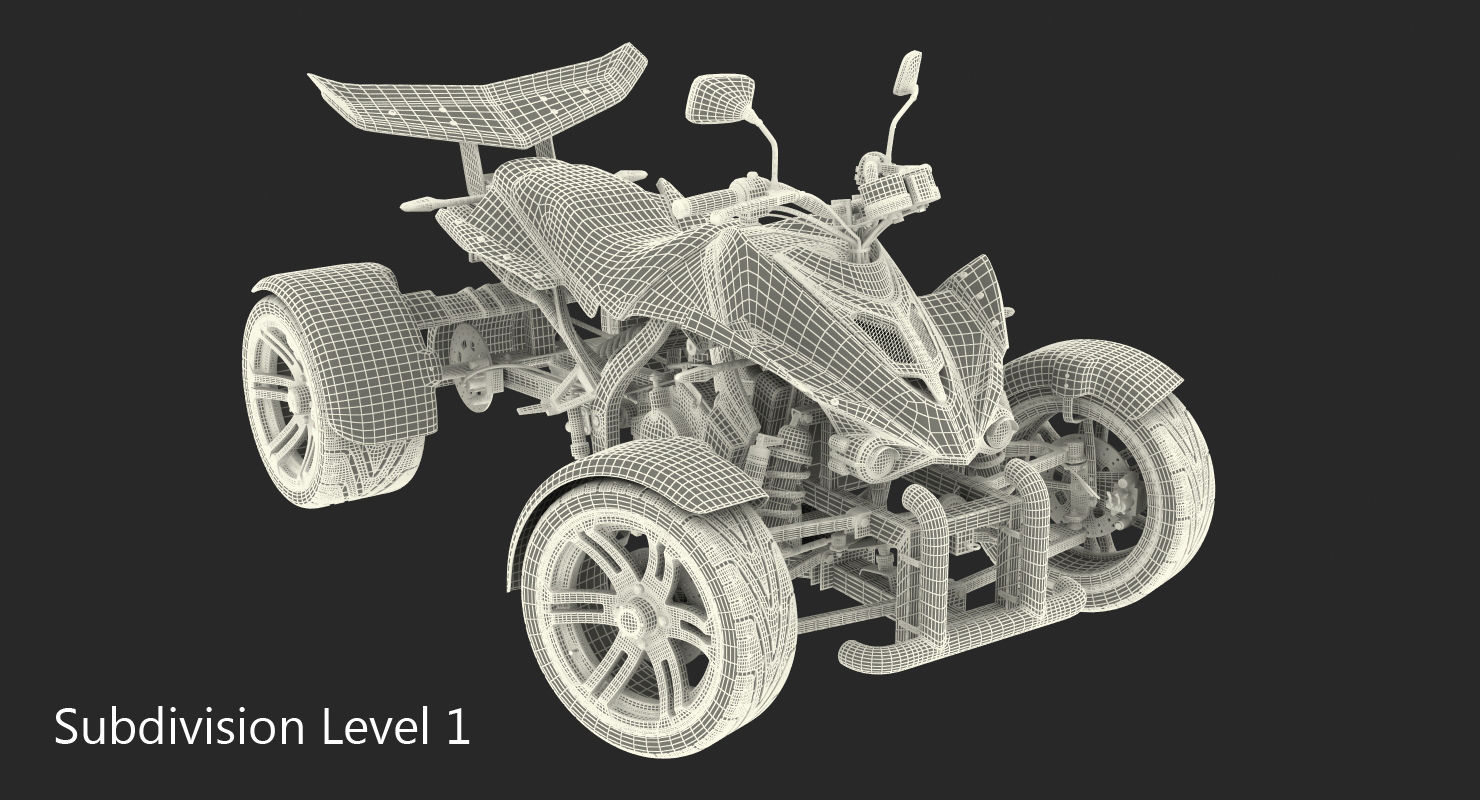 3D Racing Quad Bike Generic Rigged