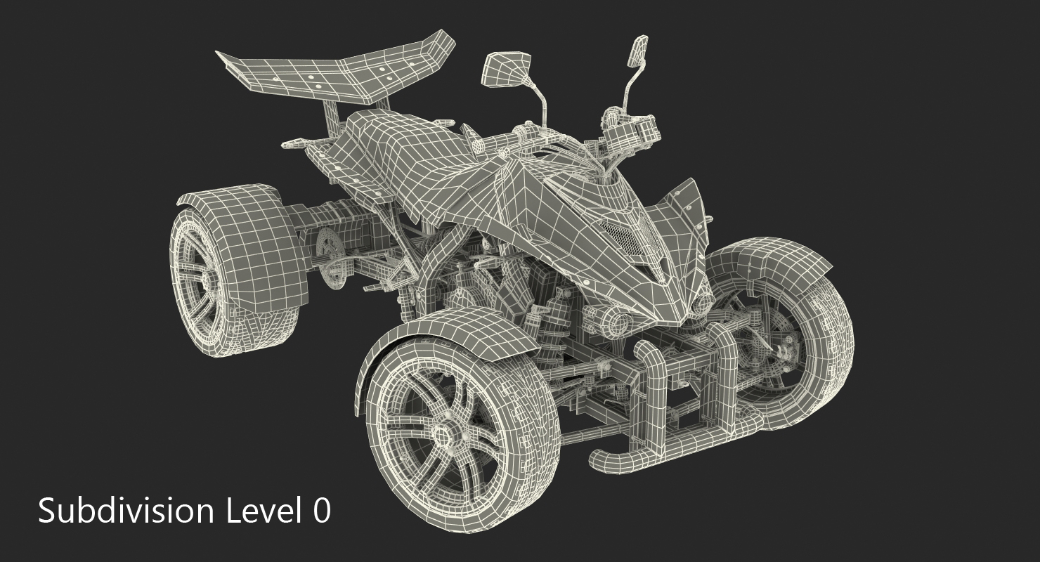 3D Racing Quad Bike Generic Rigged