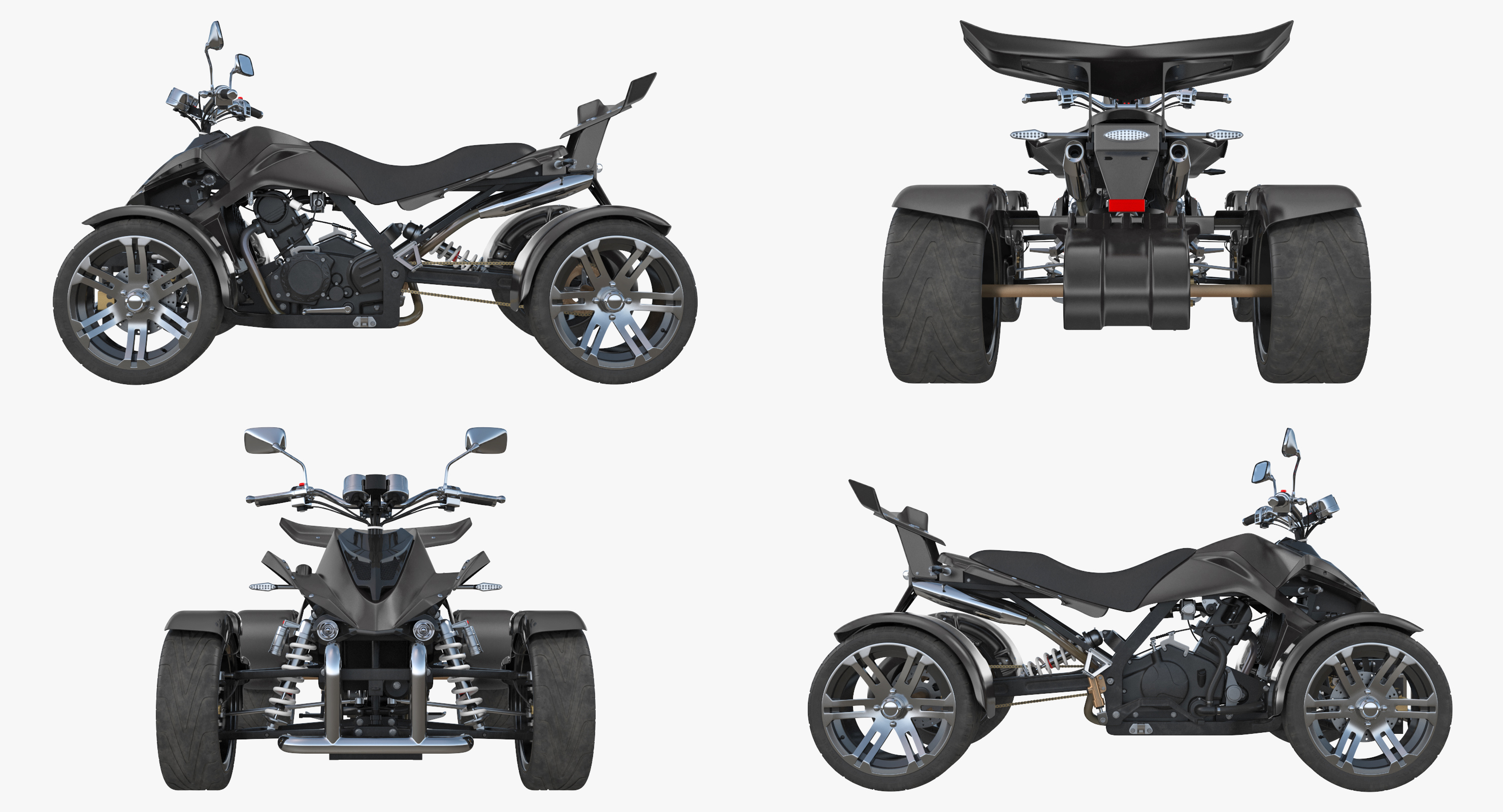 3D Racing Quad Bike Generic Rigged