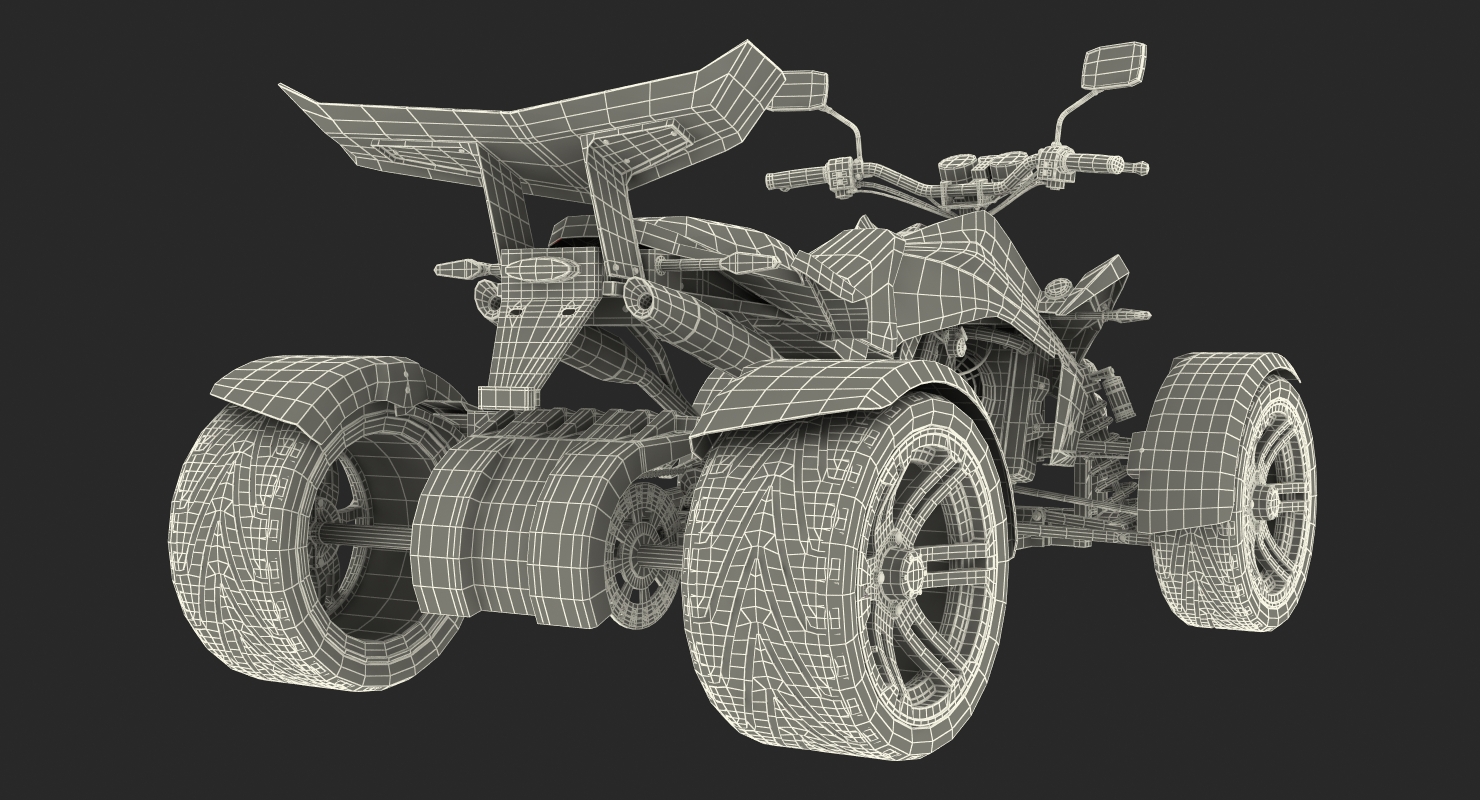 3D Racing Quad Bike Generic Rigged