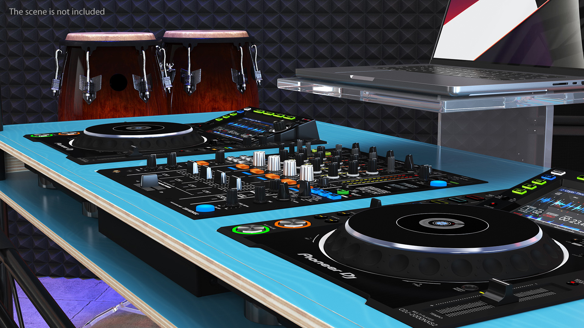 3D Blue DJ Booth model