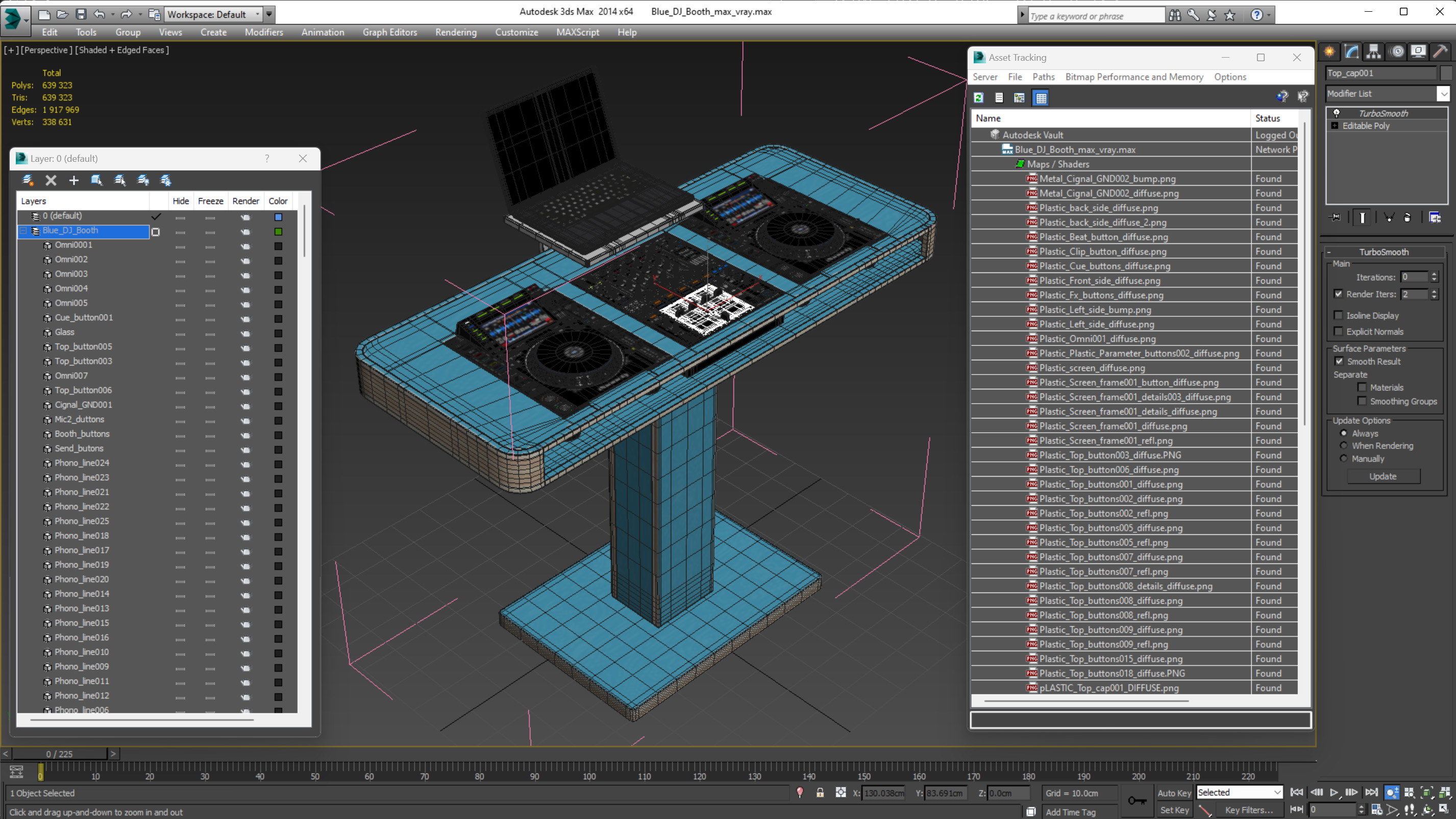 3D Blue DJ Booth model