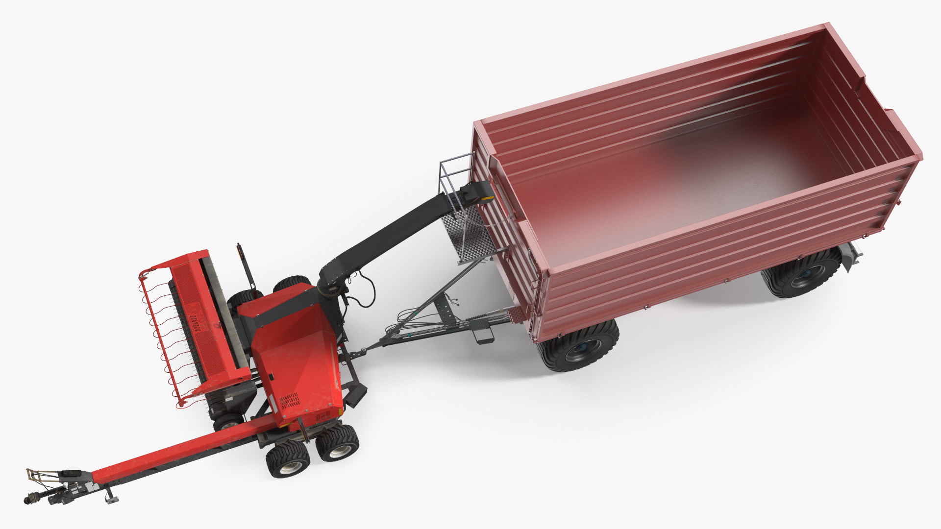 Forage Harvester with Dump Trailer 3D model