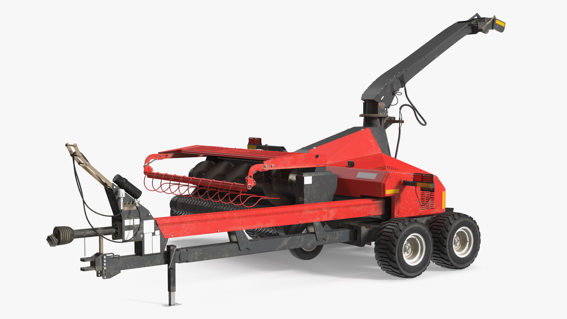 Forage Harvester with Dump Trailer 3D model