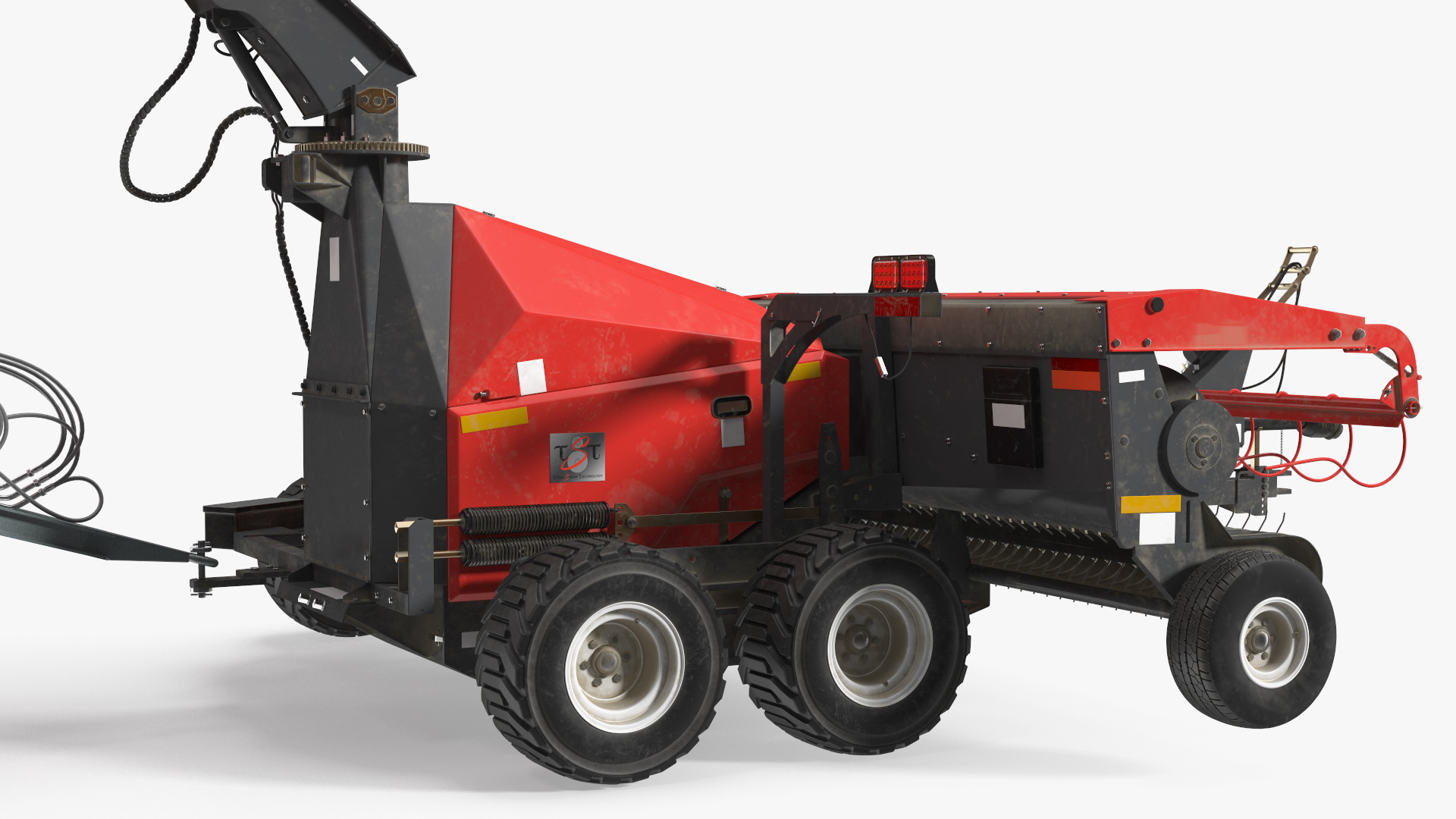 Forage Harvester with Dump Trailer 3D model