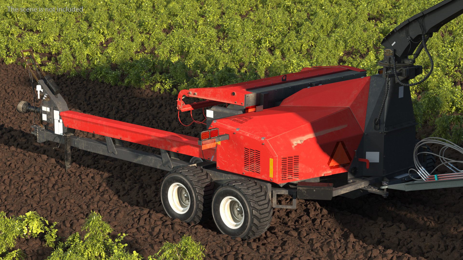 Forage Harvester with Dump Trailer 3D model