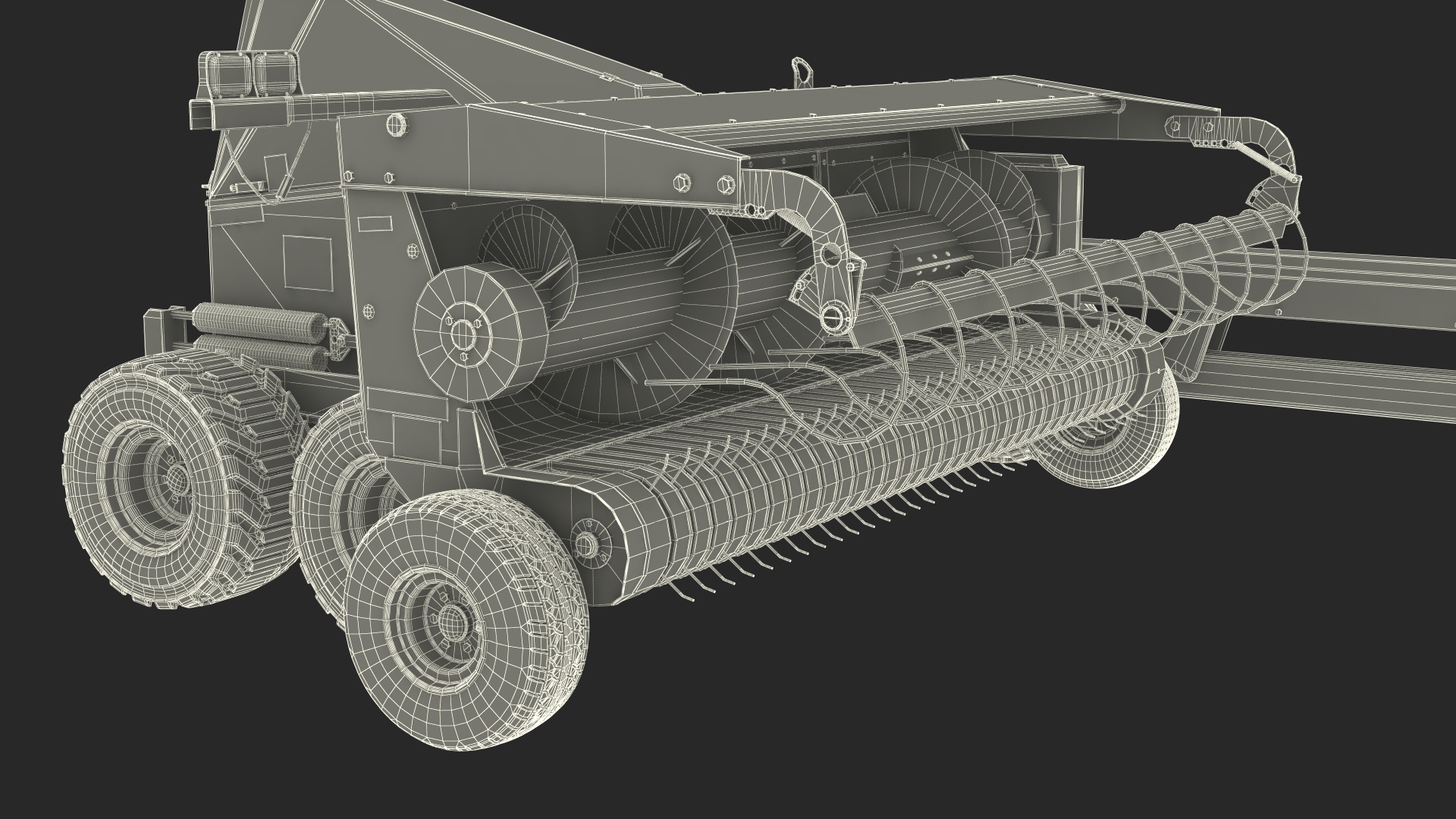 Forage Harvester with Dump Trailer 3D model