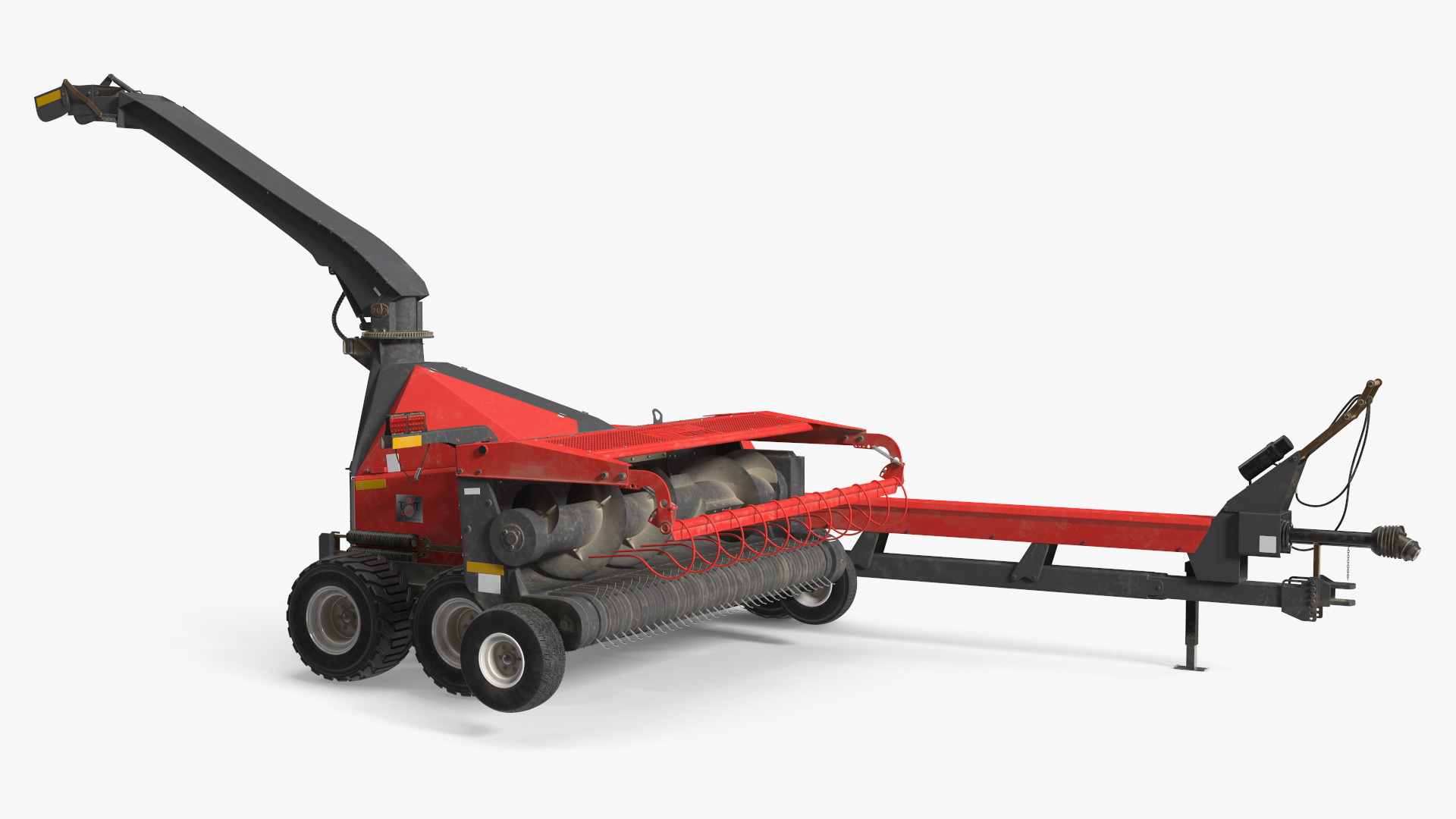 Forage Harvester with Dump Trailer 3D model