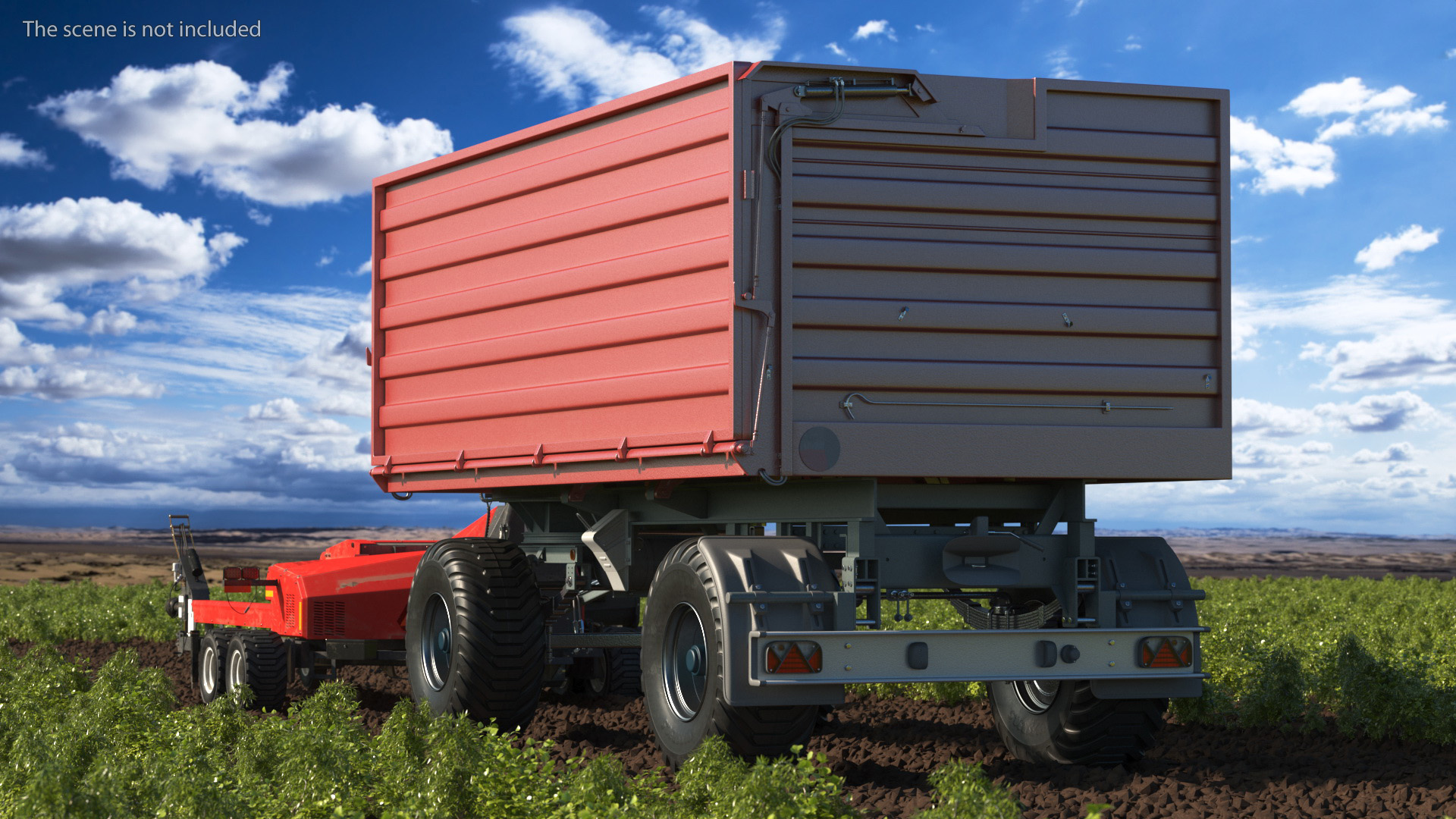 Forage Harvester with Dump Trailer 3D model