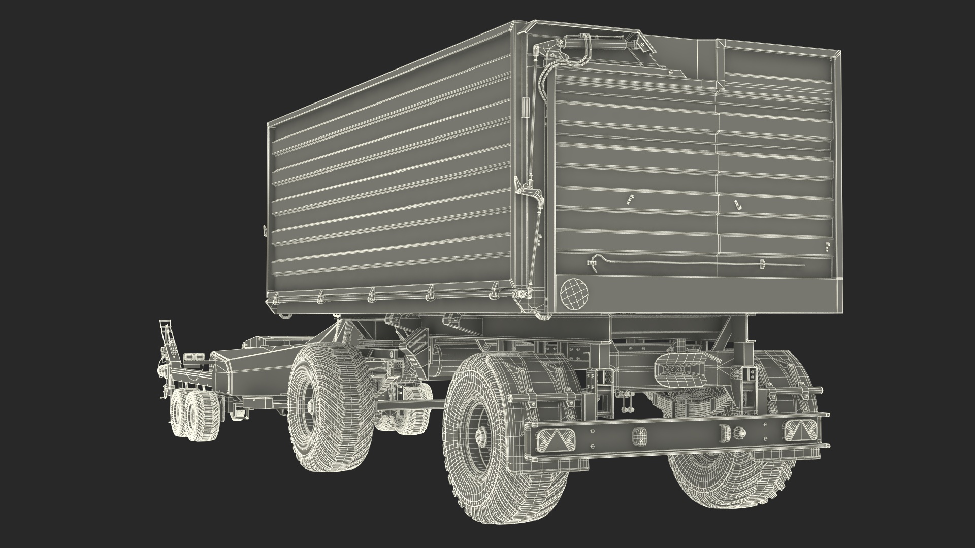 Forage Harvester with Dump Trailer 3D model