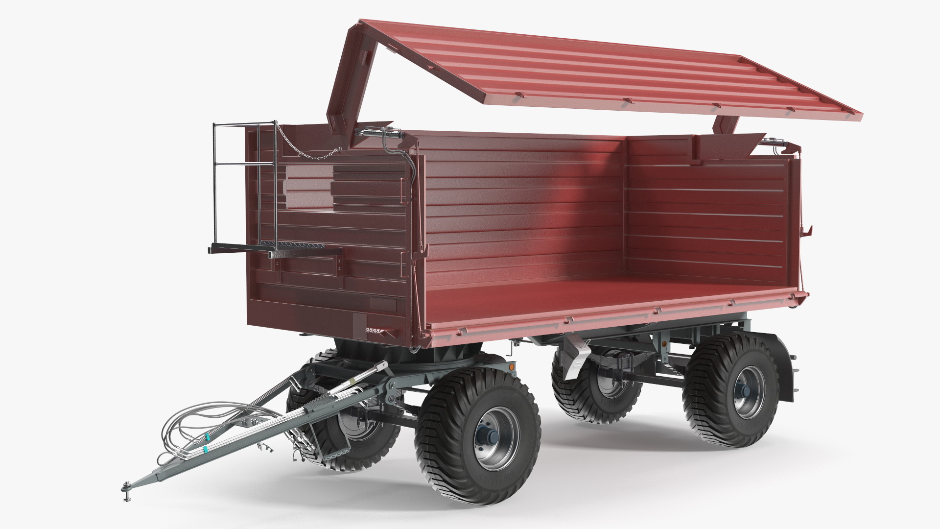 Forage Harvester with Dump Trailer 3D model