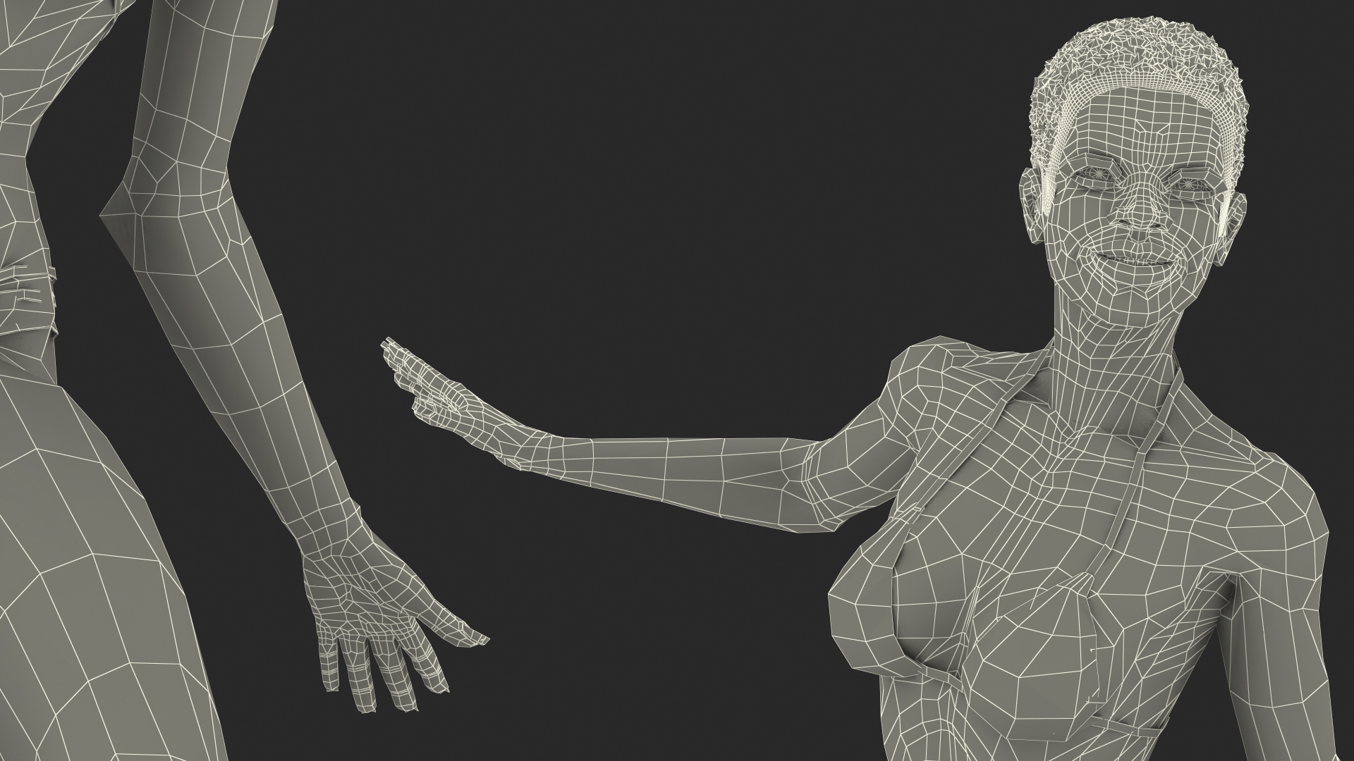 Black Woman On Surfboard 3D model