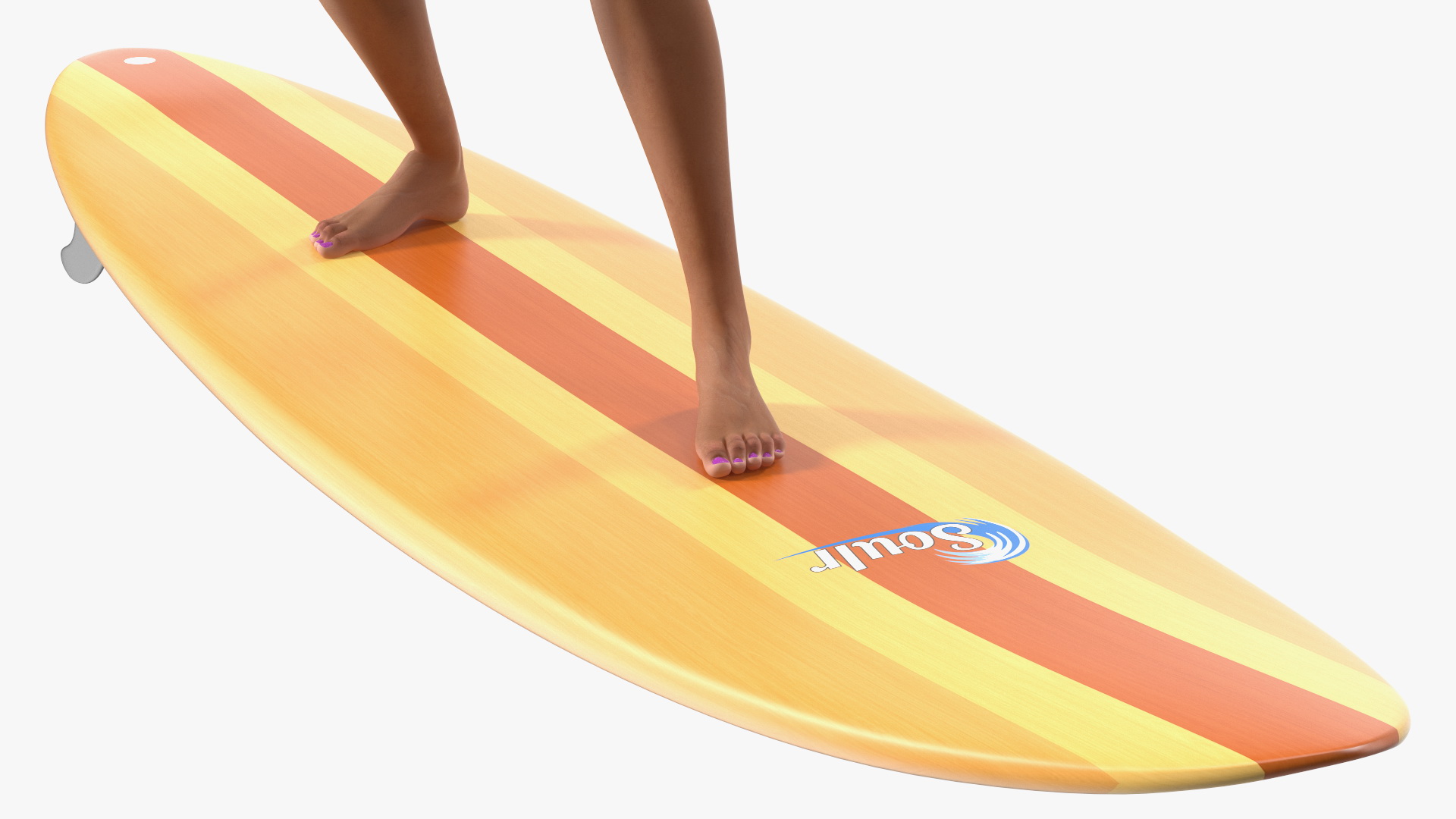 Black Woman On Surfboard 3D model