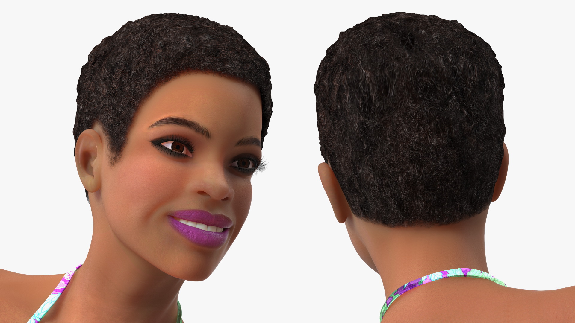 Black Woman On Surfboard 3D model