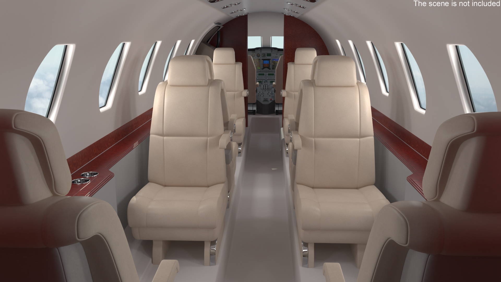 3D model Private Jet Cessna Citation X with Luxury Interior