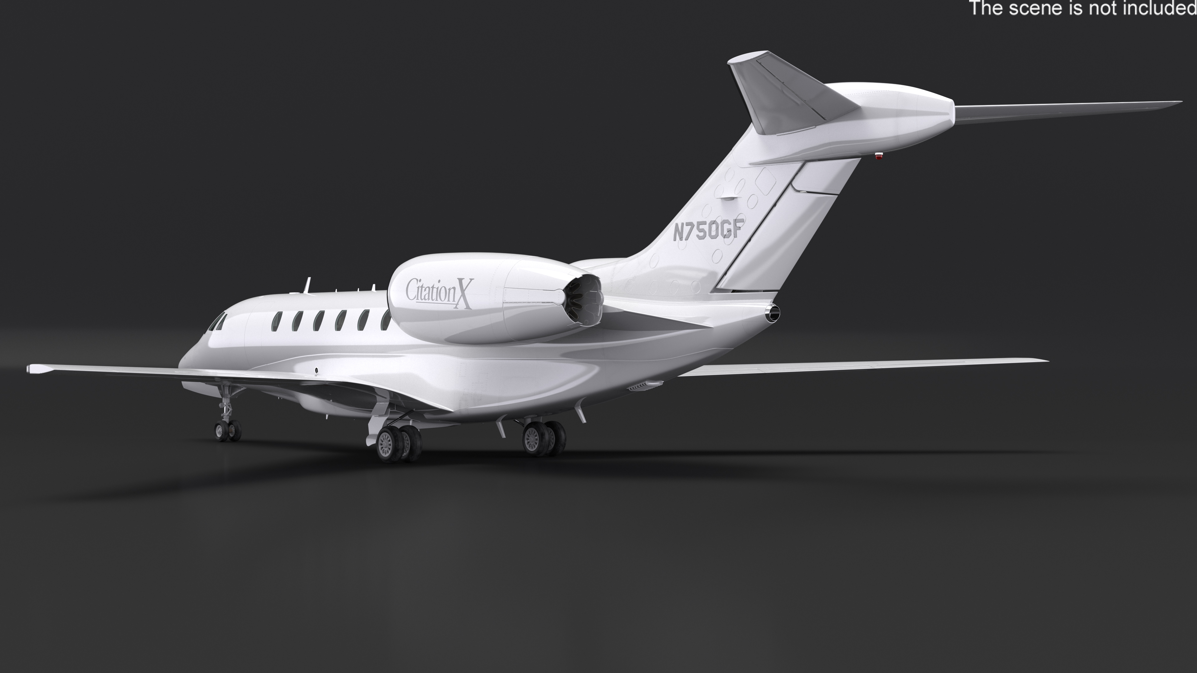 3D model Private Jet Cessna Citation X with Luxury Interior