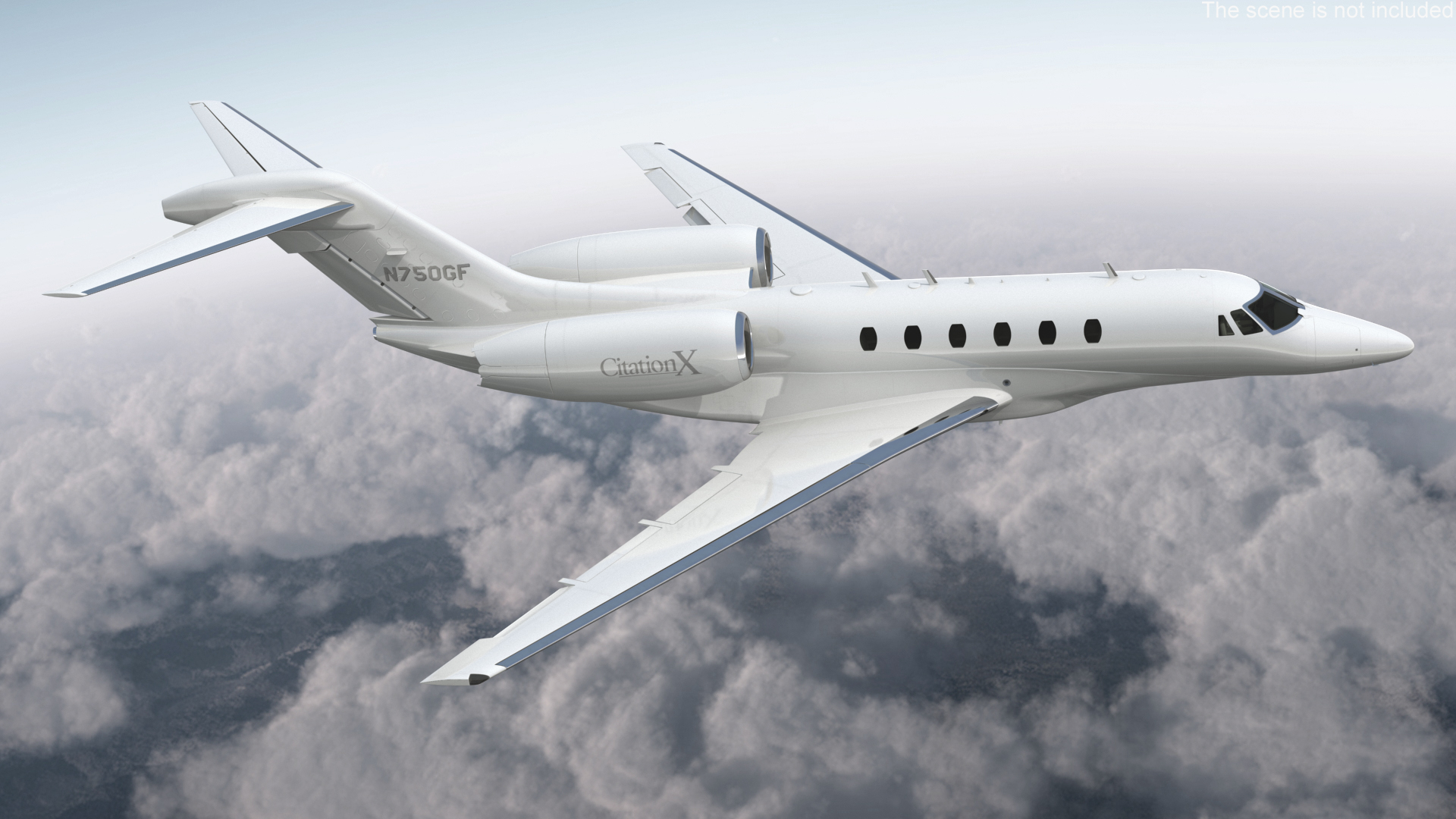 3D model Private Jet Cessna Citation X with Luxury Interior