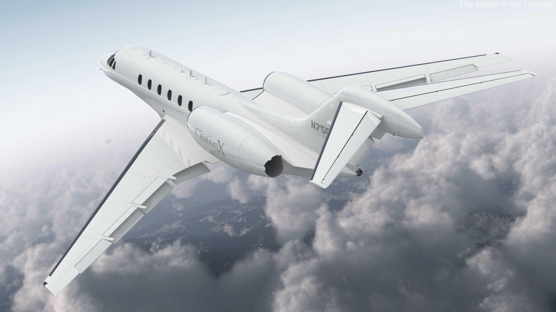 3D model Private Jet Cessna Citation X with Luxury Interior