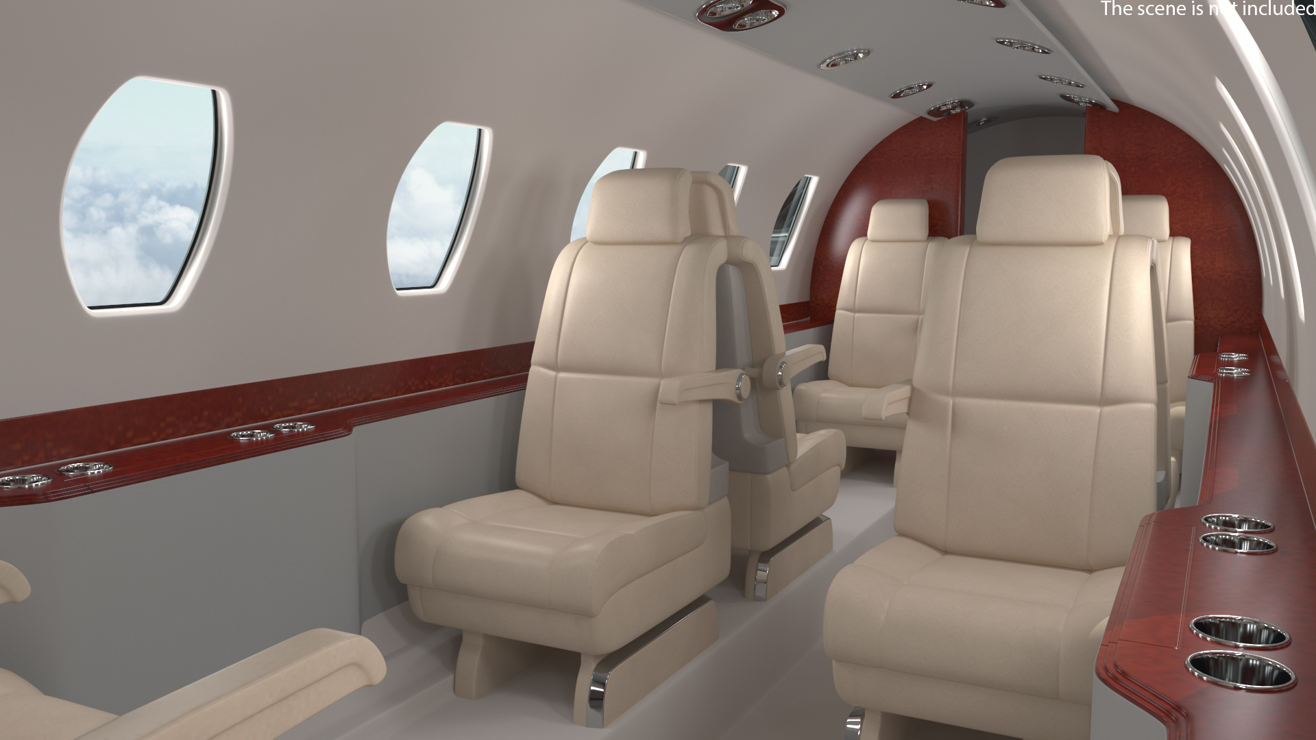 3D model Private Jet Cessna Citation X with Luxury Interior