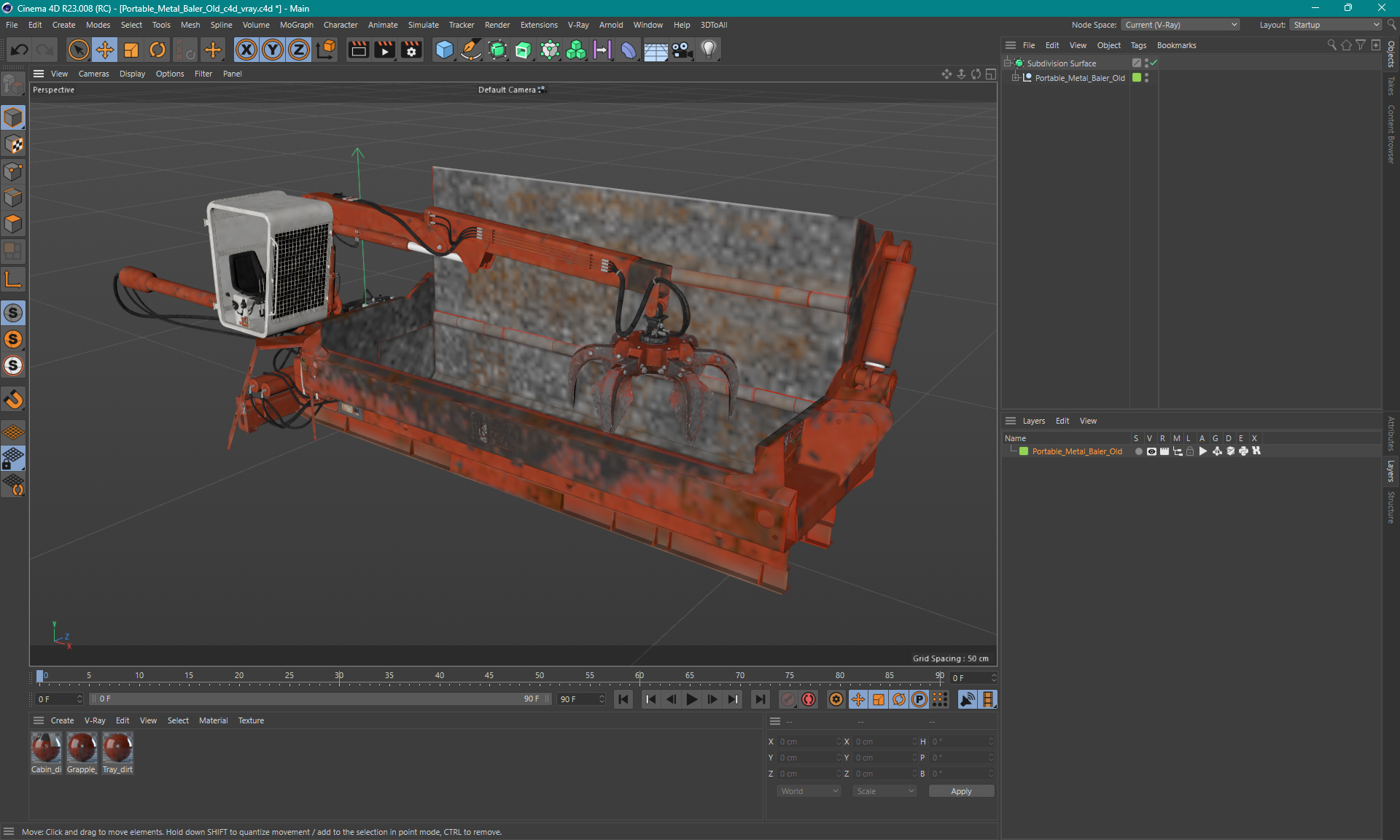 Portable Metal Baler Old 3D model